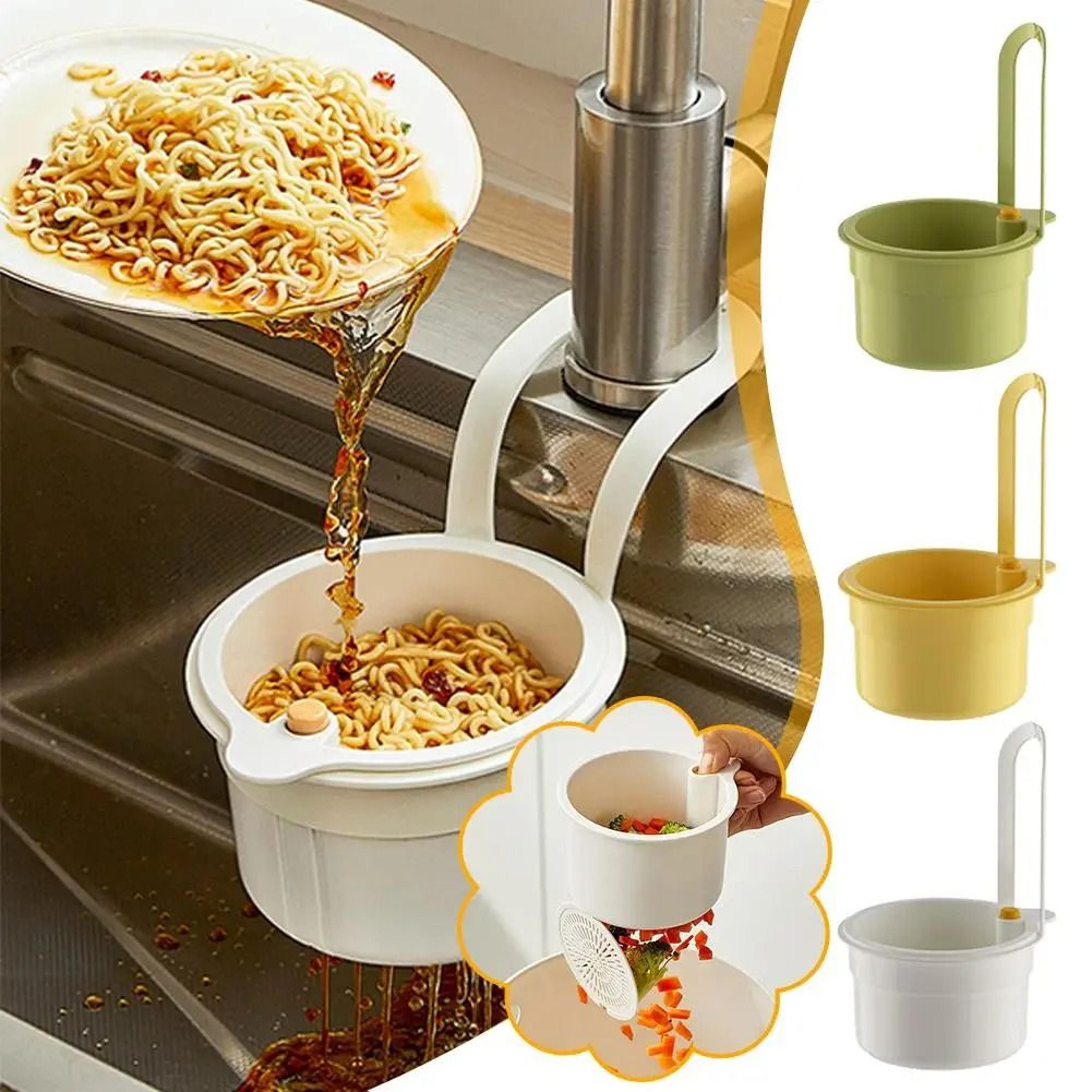 kitchen sink hanging drain basket automatic dump waste collector
