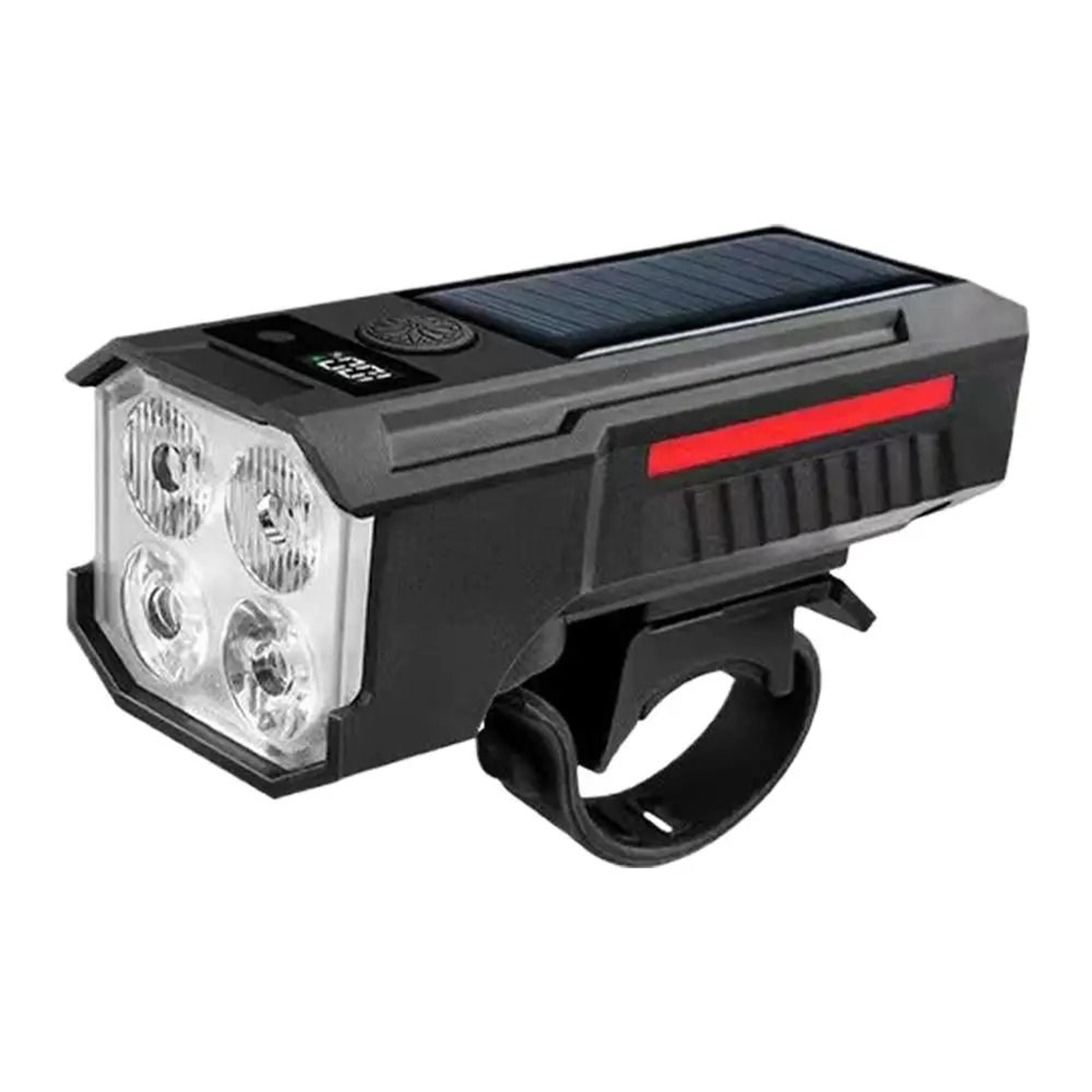 solar powered bicycle light 2 in 1 strong beam bike flashlight