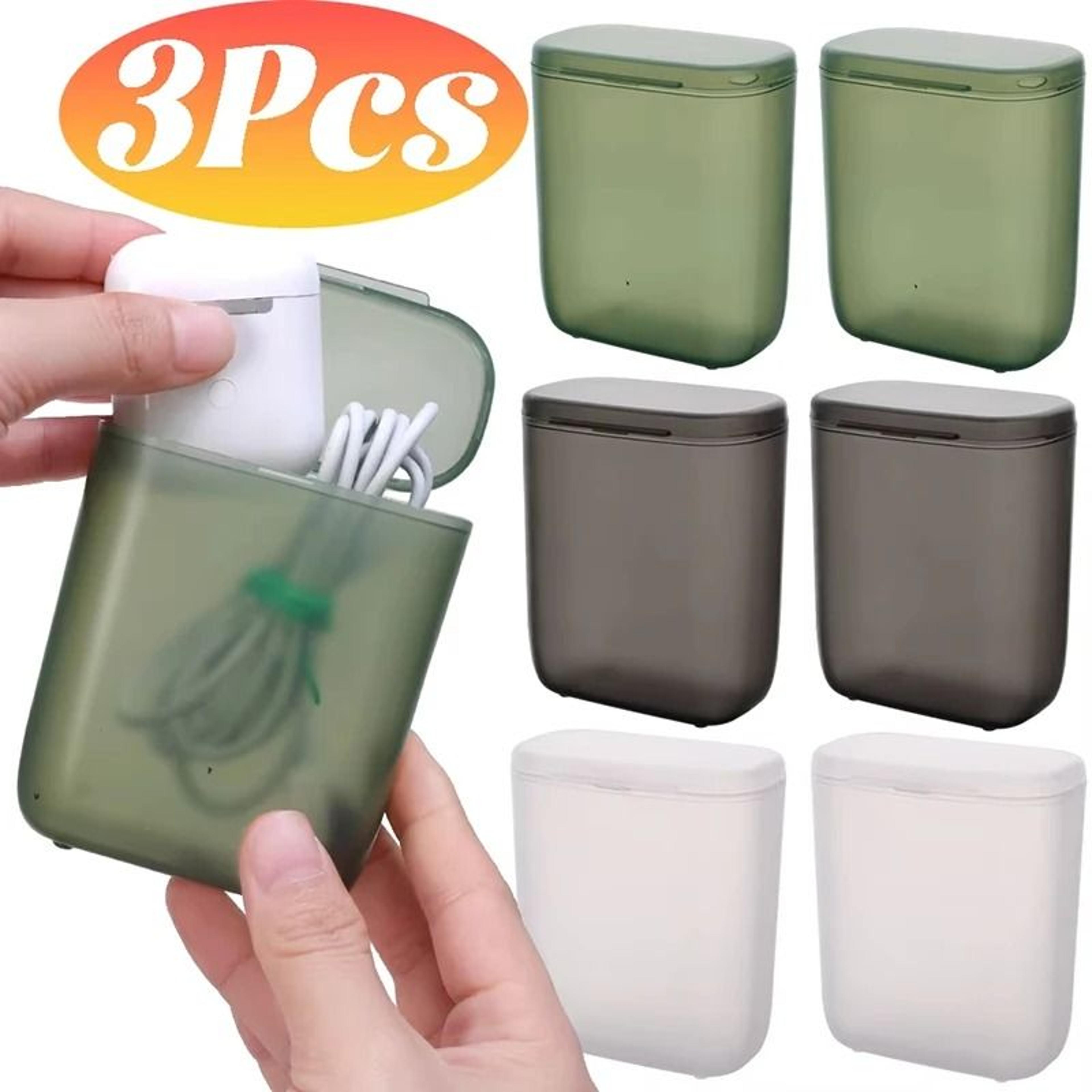 dustproof cable organizer box with lid transparent desktop charger storage box