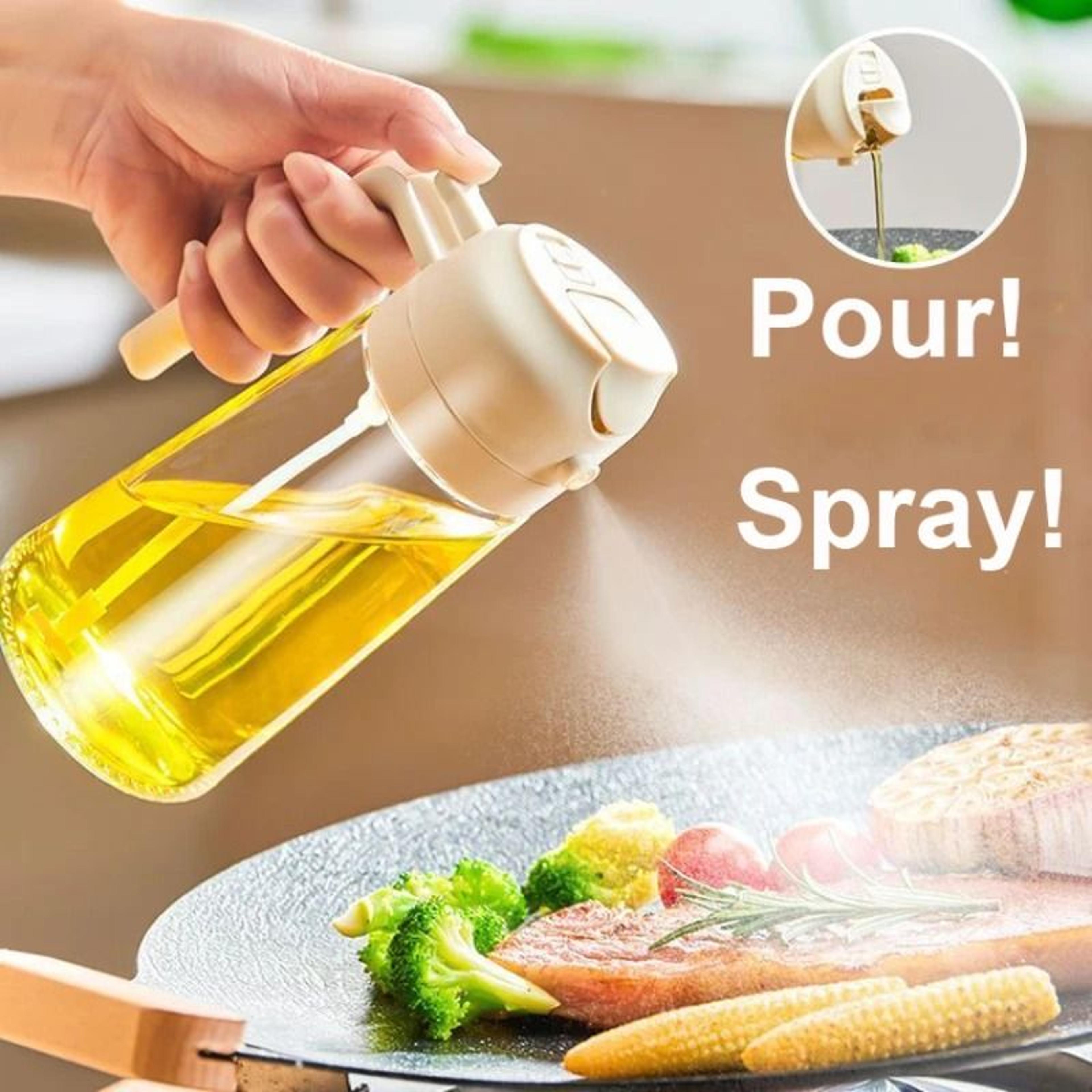 2in1 500ml oil sprayer bottle kitchen oil dispenser for cooking and bbq