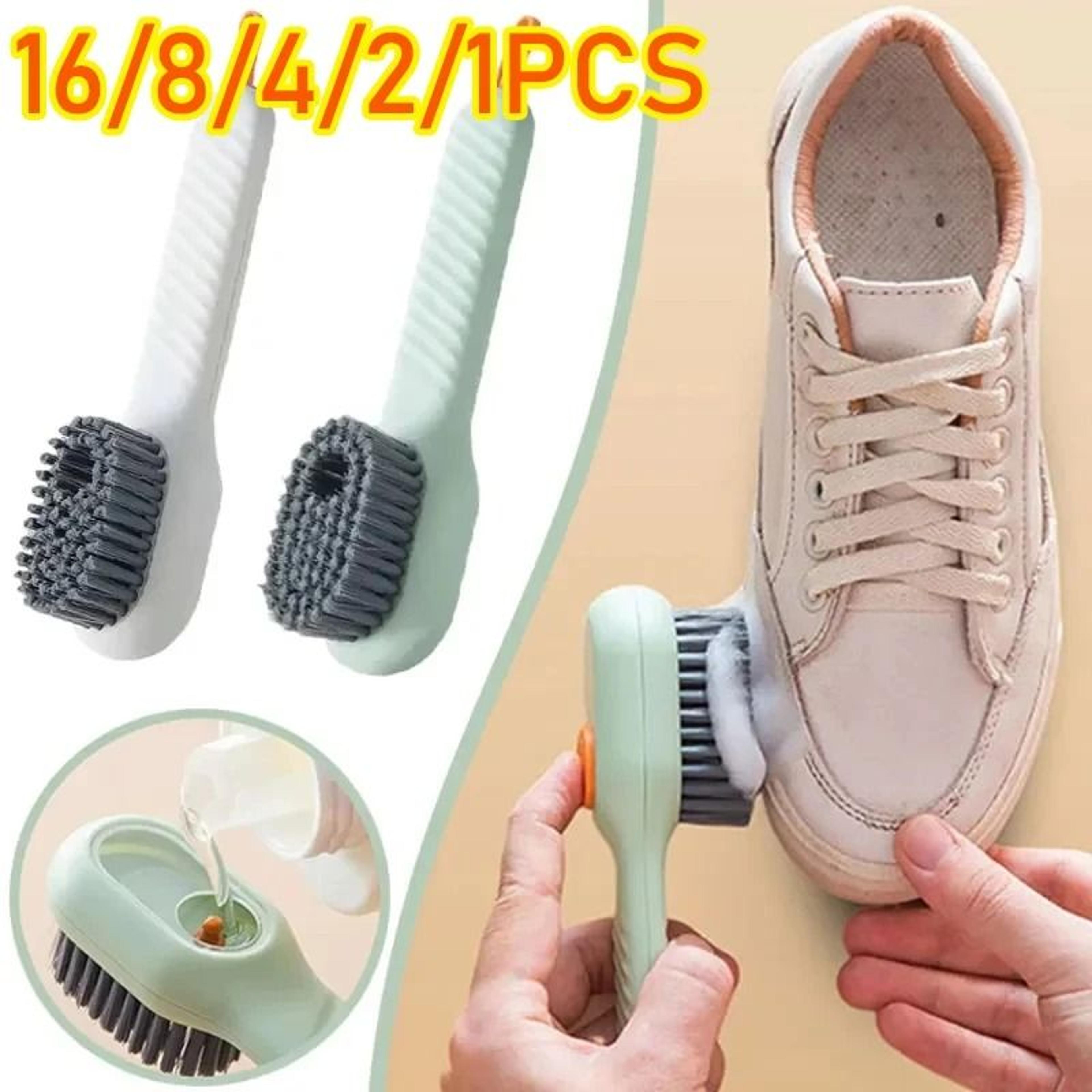 shoe cleaning brush soap dispensing brush long handle scrub brush for clothes and shoes