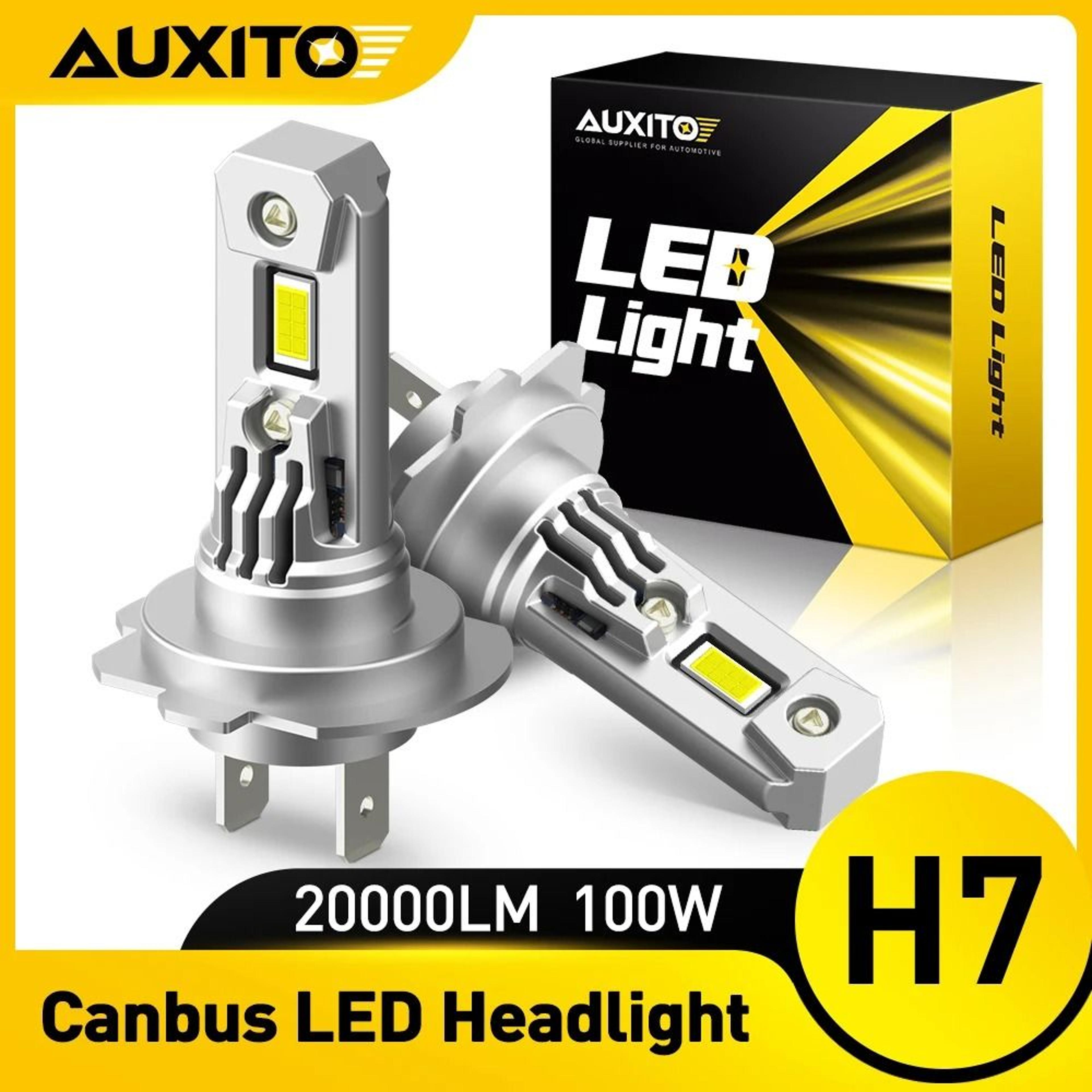 auxito h7 led headlight bulb 12v canbus error free high brightness turbo lights