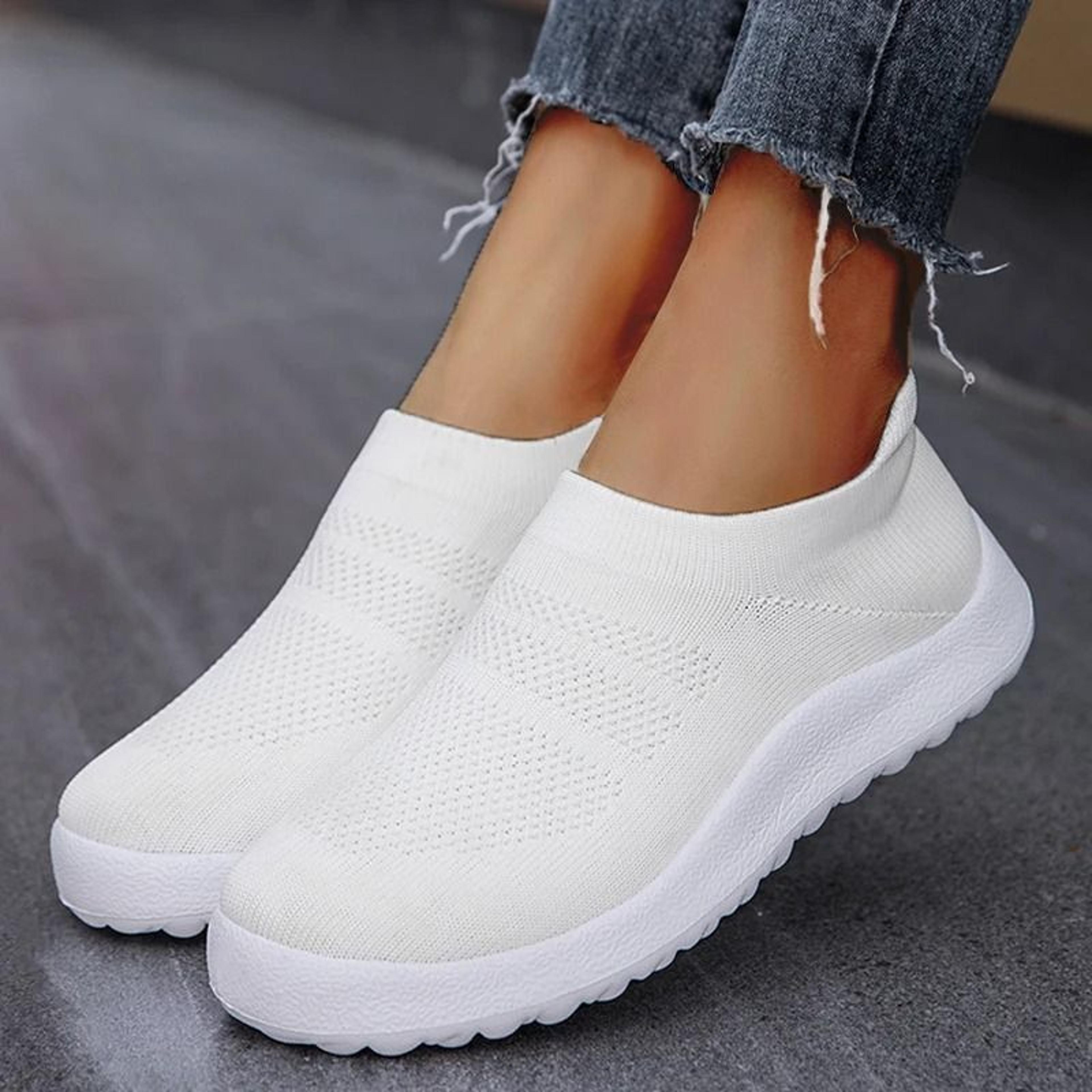 womens slip on sneakers breathable running shoes comfortable sock sport shoes