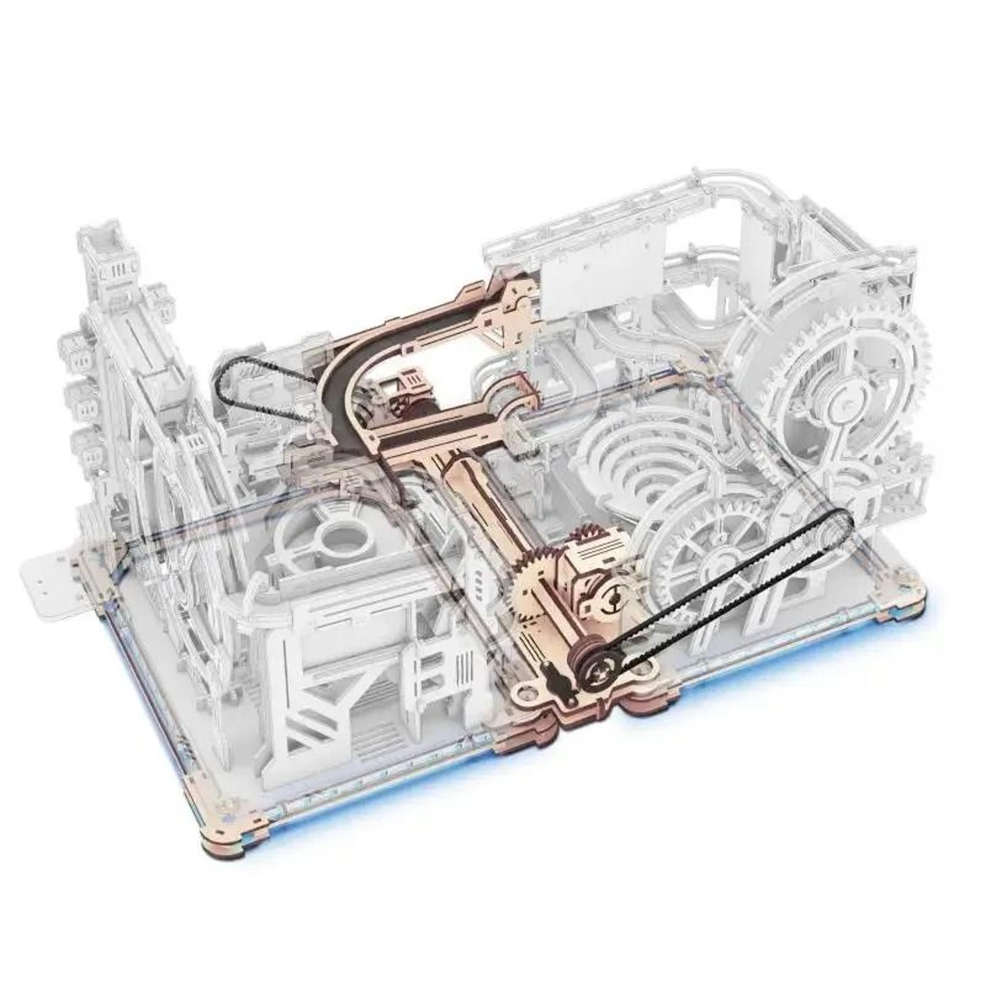 robotime rokr 3d wooden puzzle electric marble run spaceport model kit