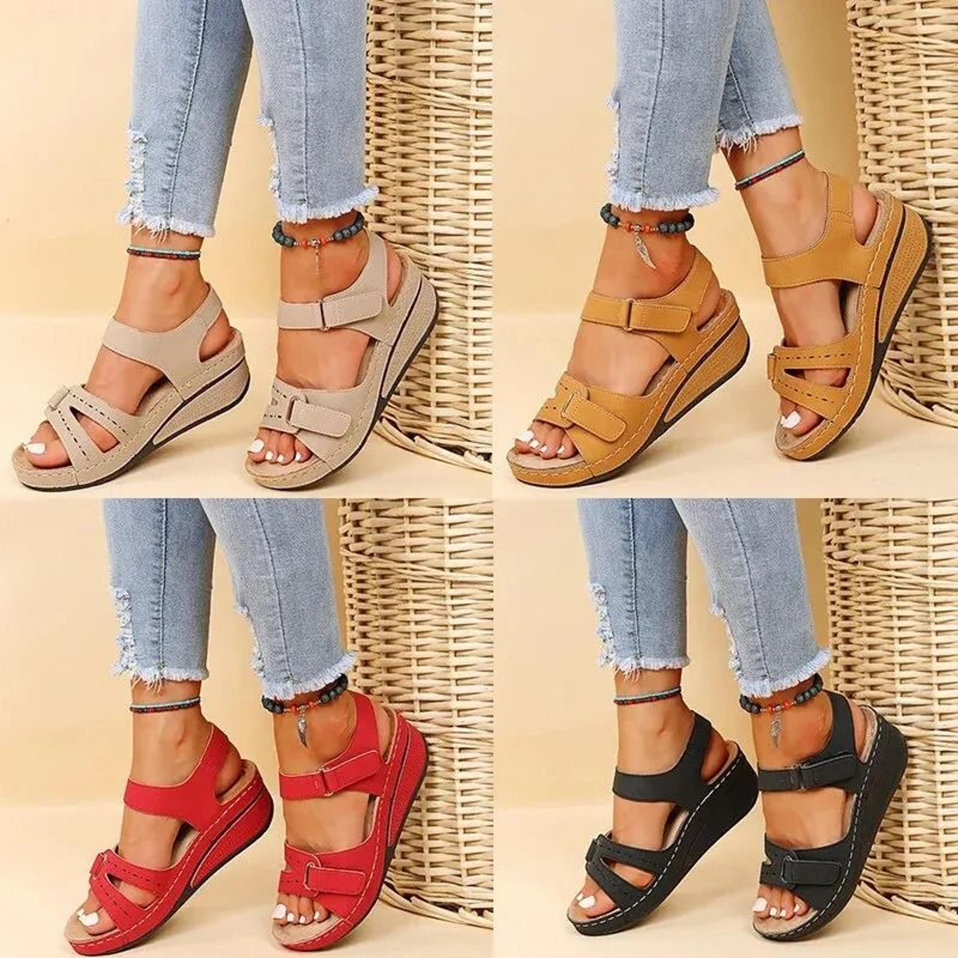 summer wedge sandals for women non slip beach platform shoes lightweight plus size