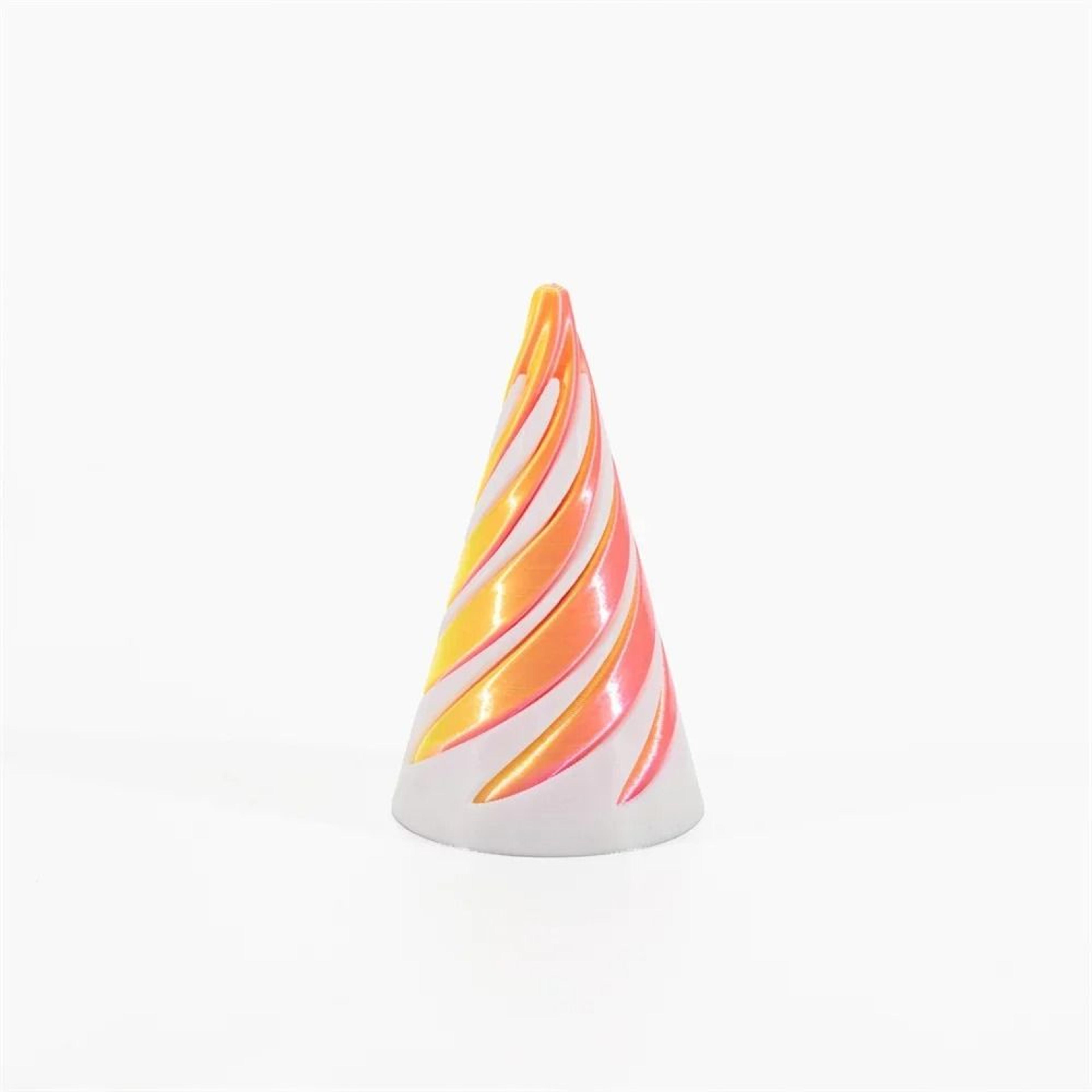 3d printed impossible pyramid spiral cone optical illusion fidget toy