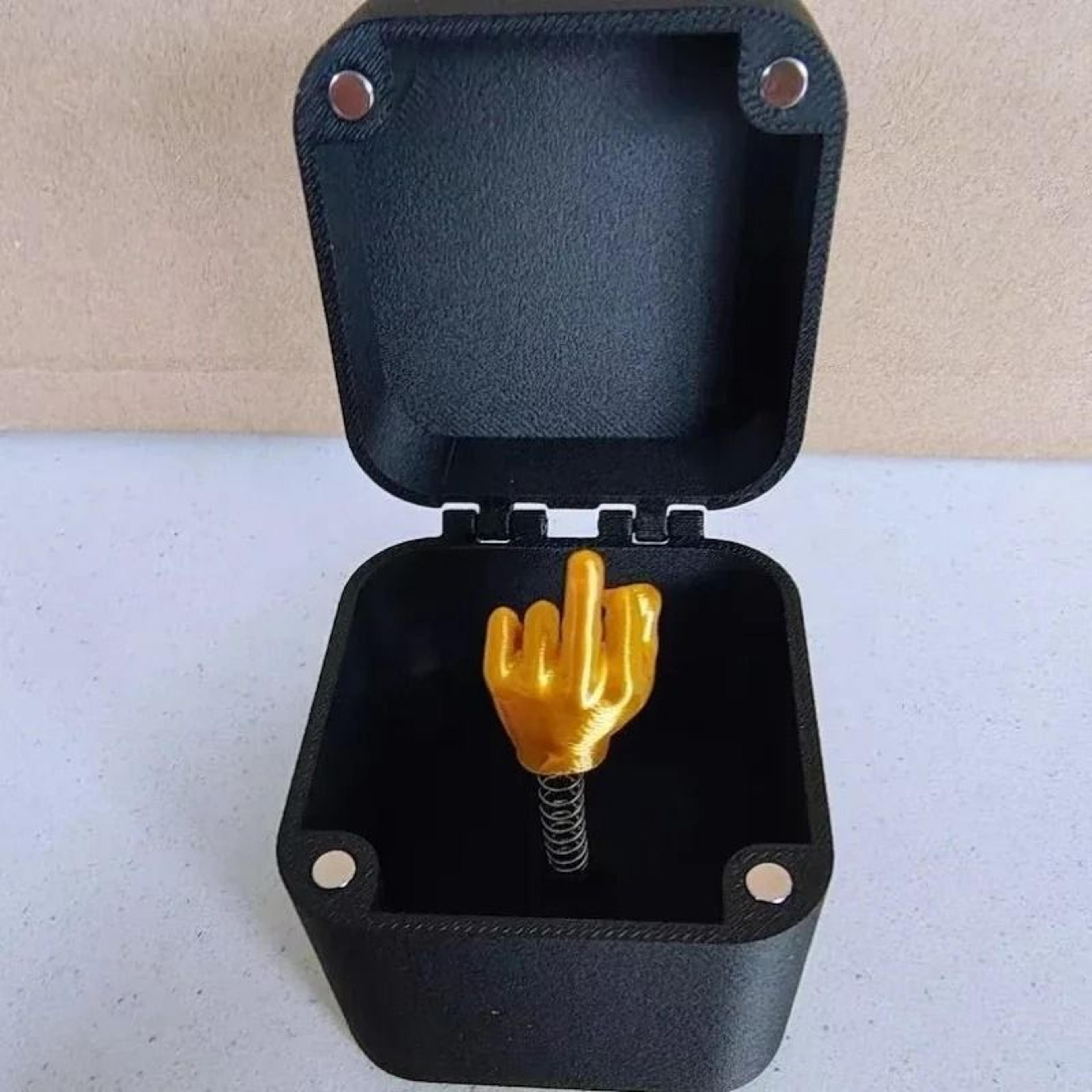 funny gag gift middle finger surprise box desk novelty decoration