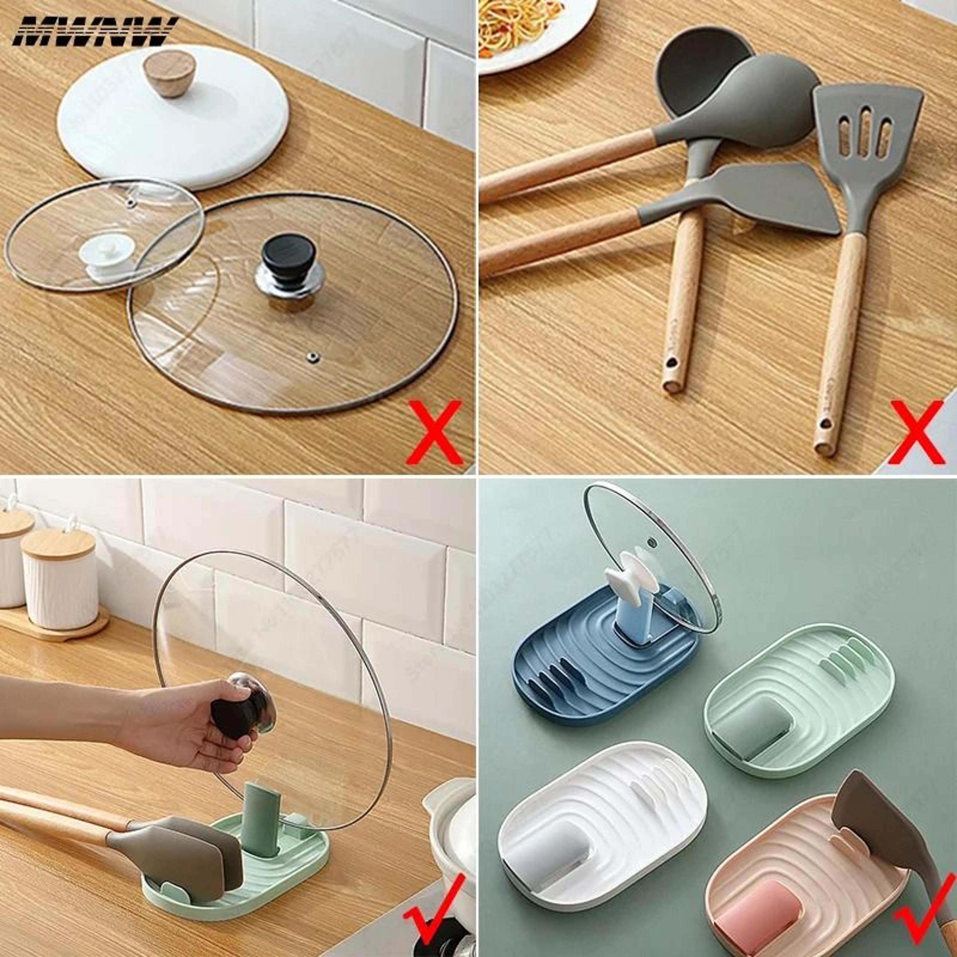 foldable pot lid holder kitchen utensil rack nordic style spoon rest organizer