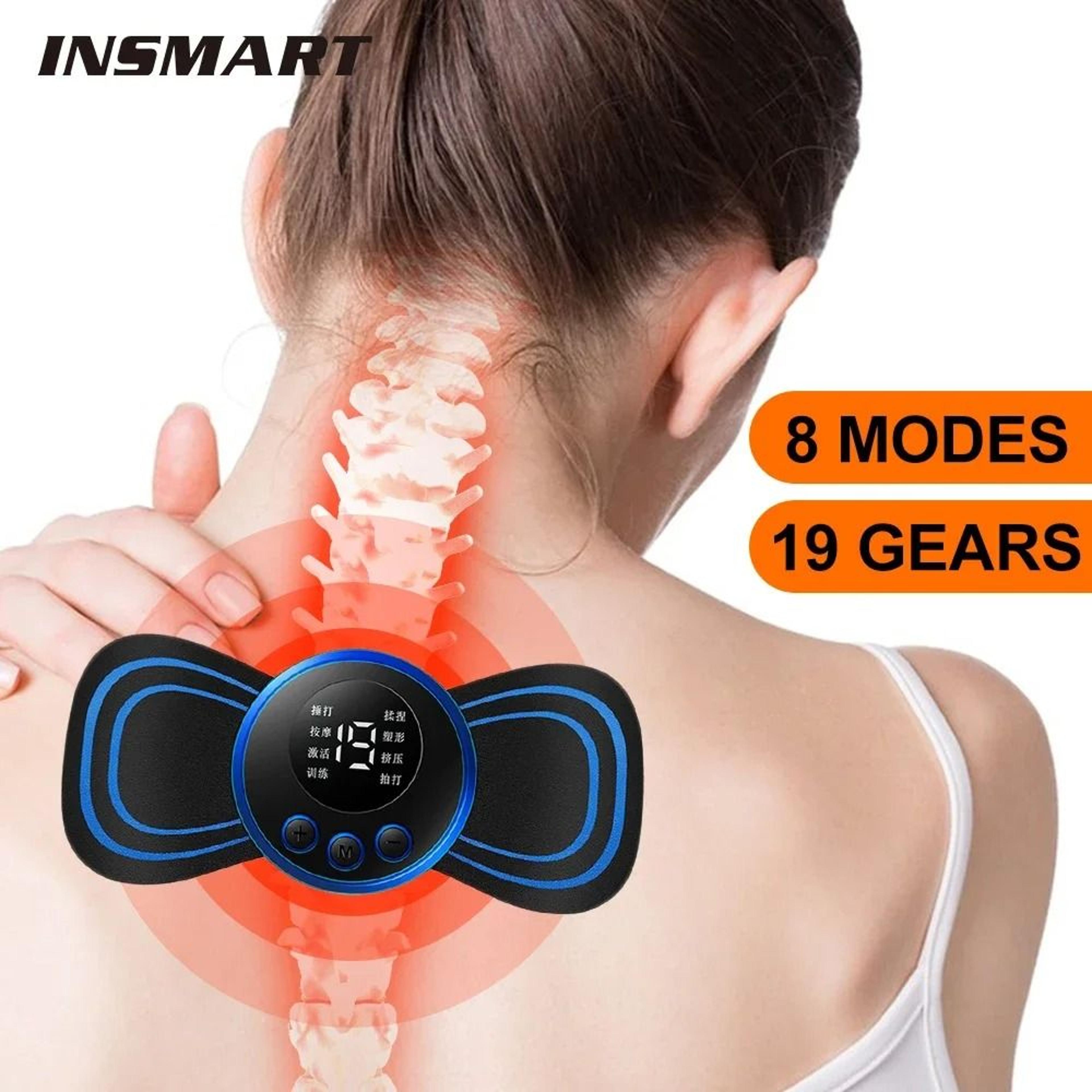 ems neck massager mini electric cervical massage patch 8 modes muscle relaxation