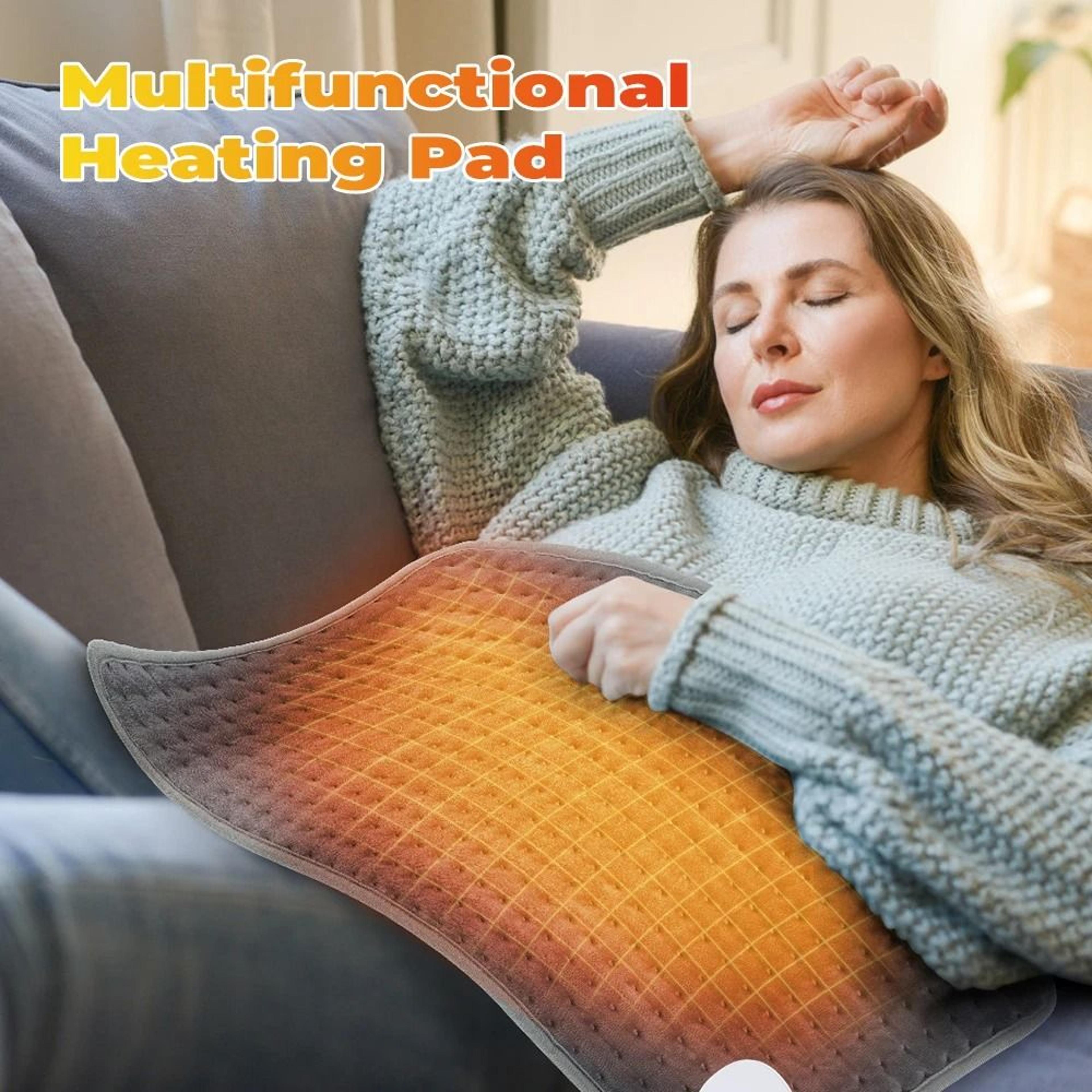 electric heating pad blanket with timer 9 heat levels for neck shoulder and back relief