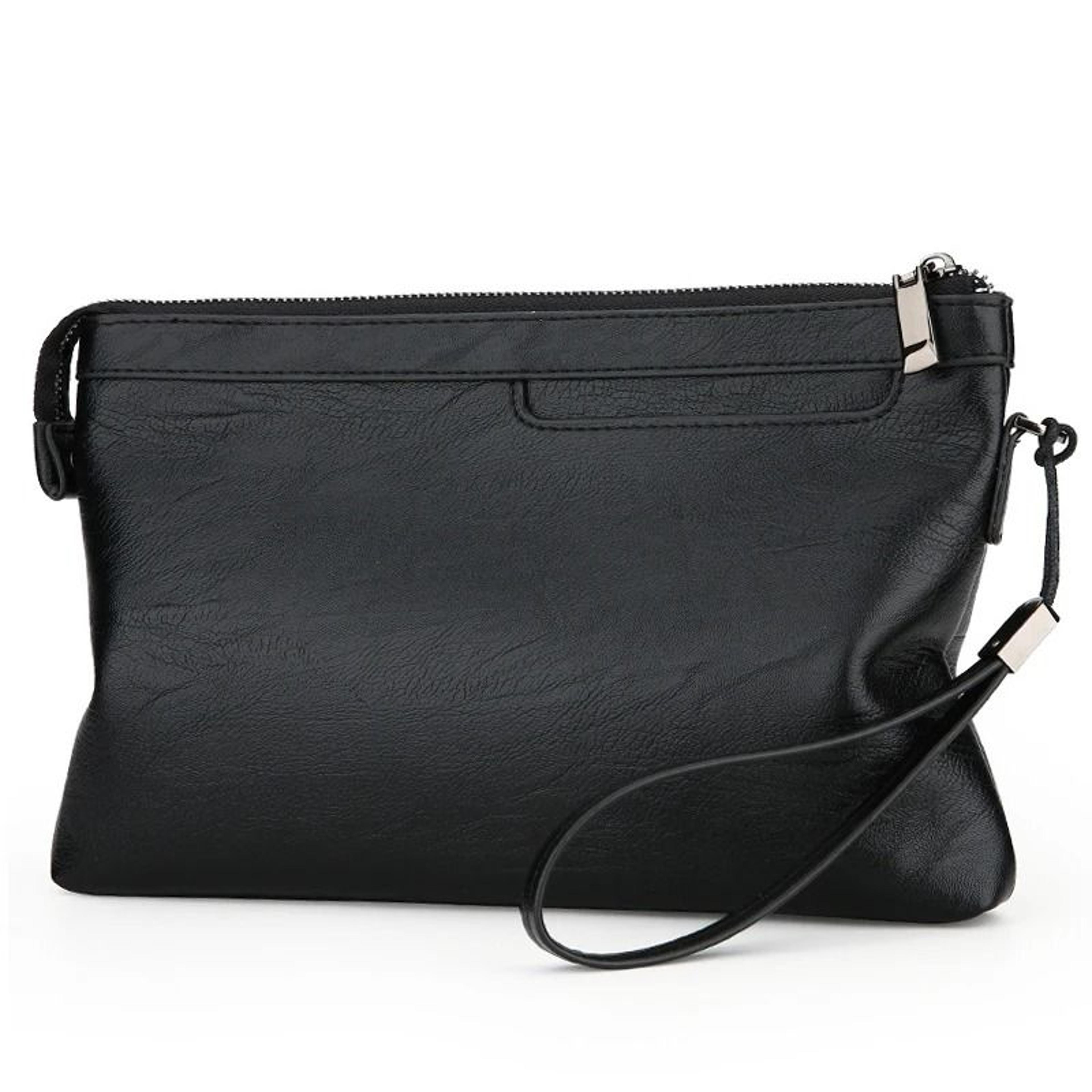 mens clutch bag pu leather wallet business envelope phone travel pouch