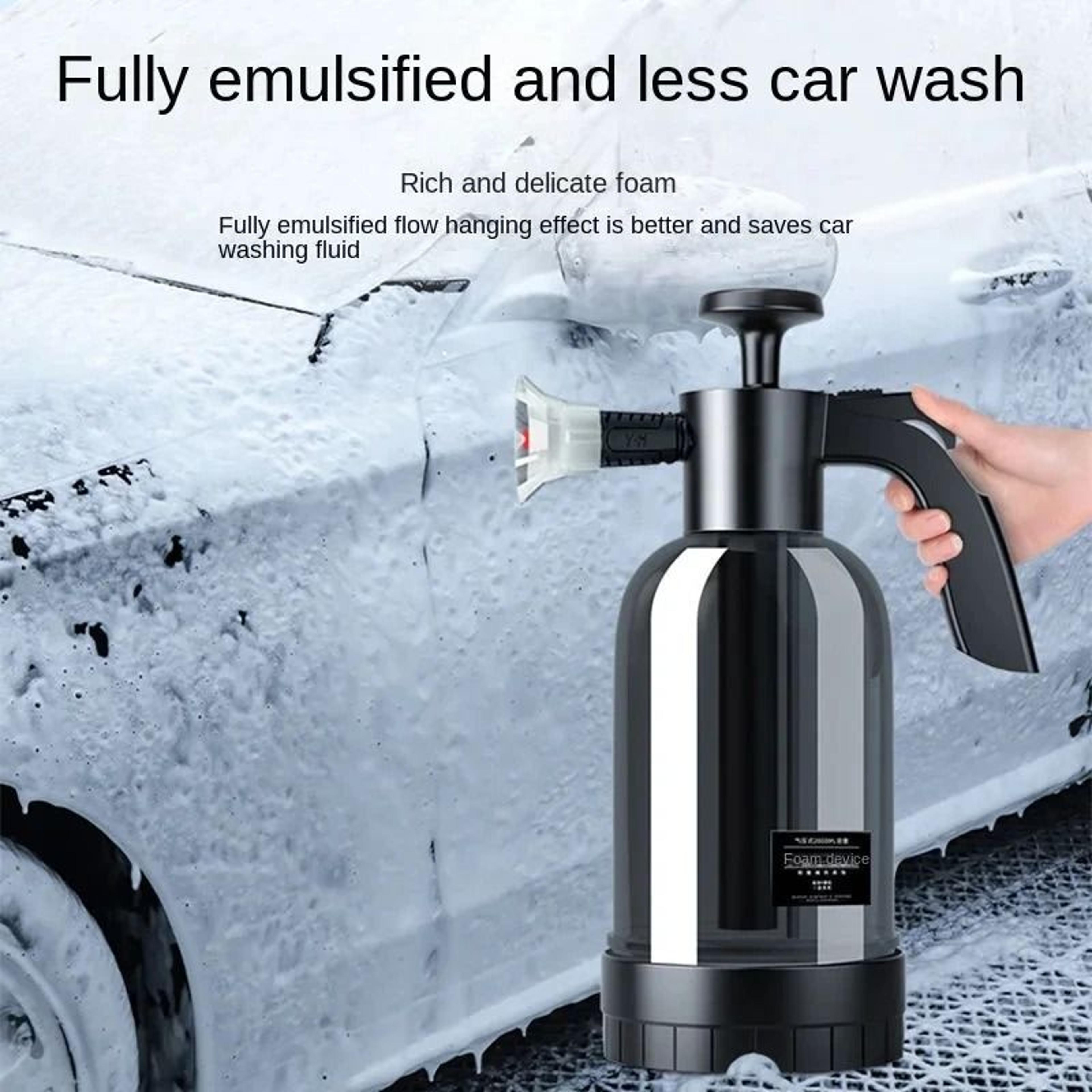 2l hand pump foam sprayer snow foam cannon bottle with 3 nozzles for car wash and window cleaning