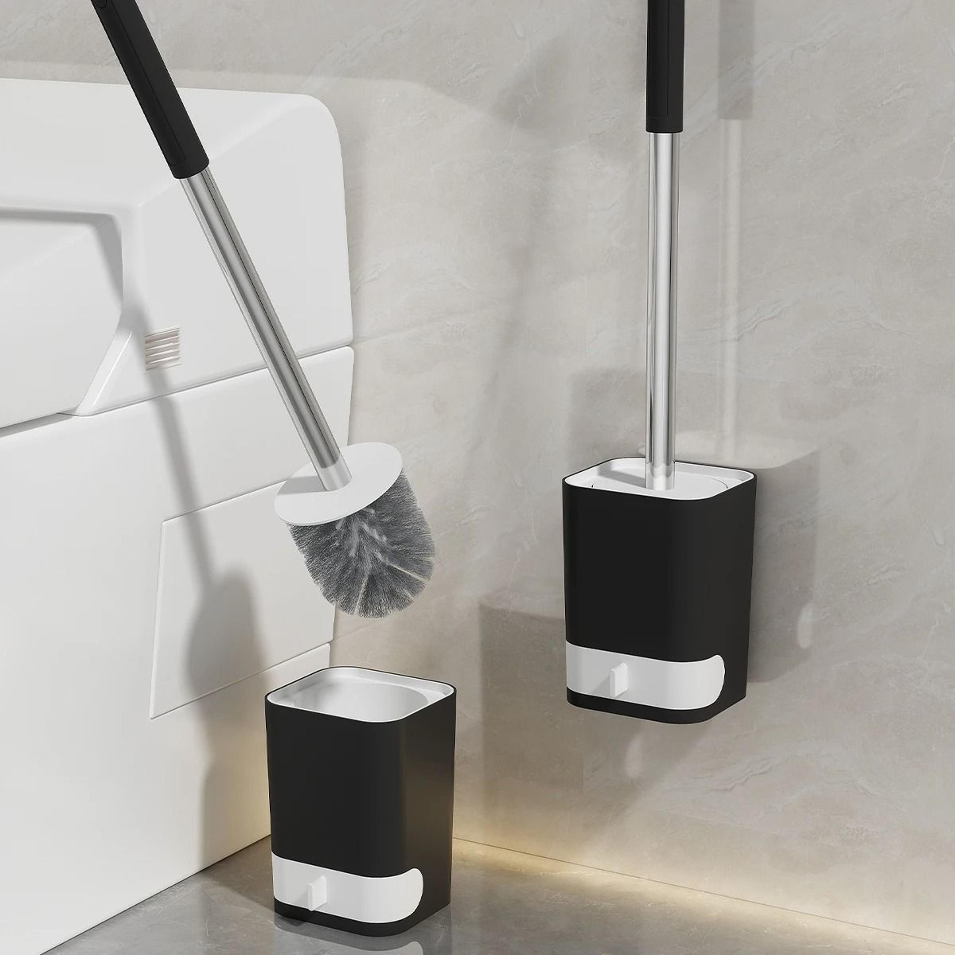 wall mounted long handle toilet brush punch free bathroom cleaner