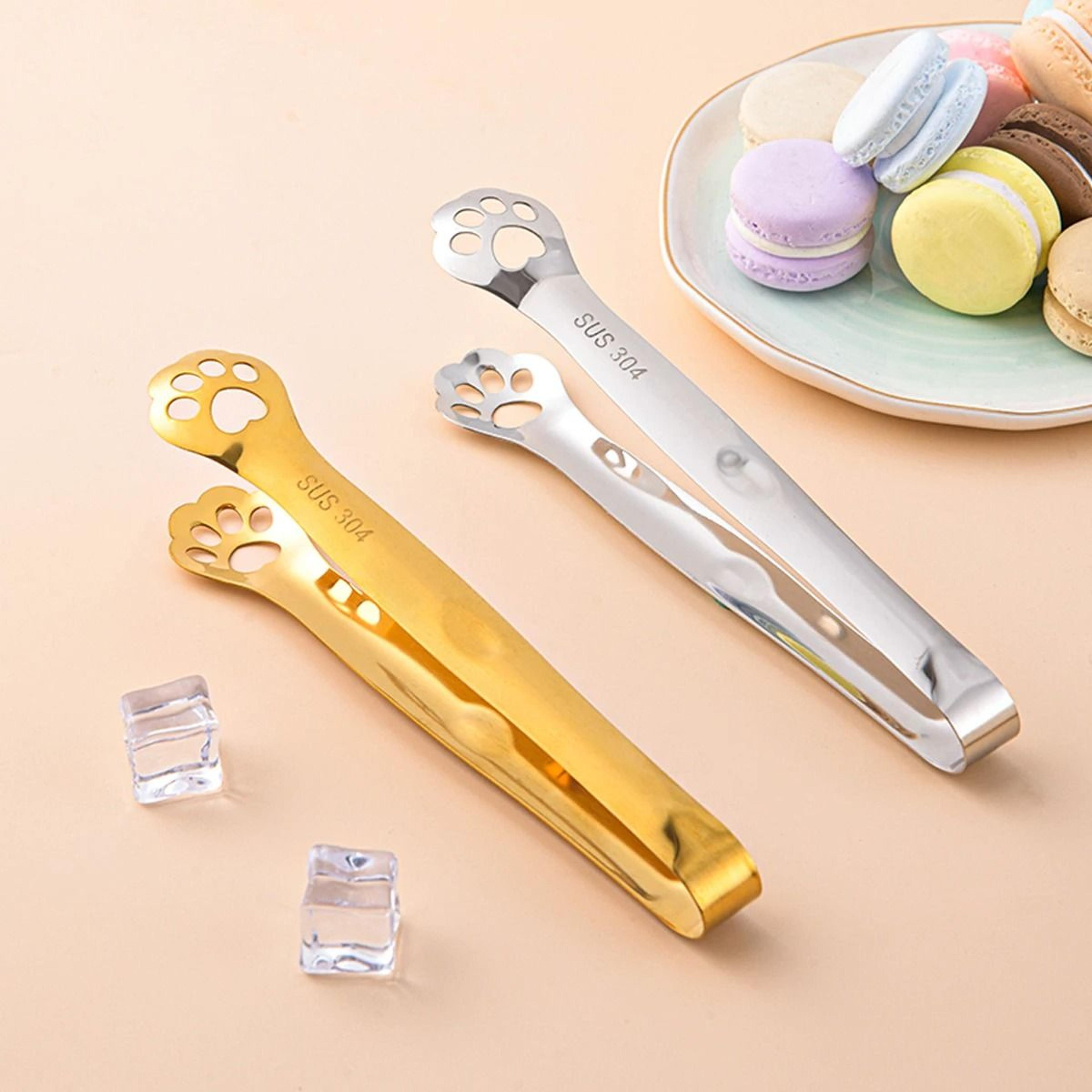 cat paw stainless steel ice tongs non slip kitchen food clip