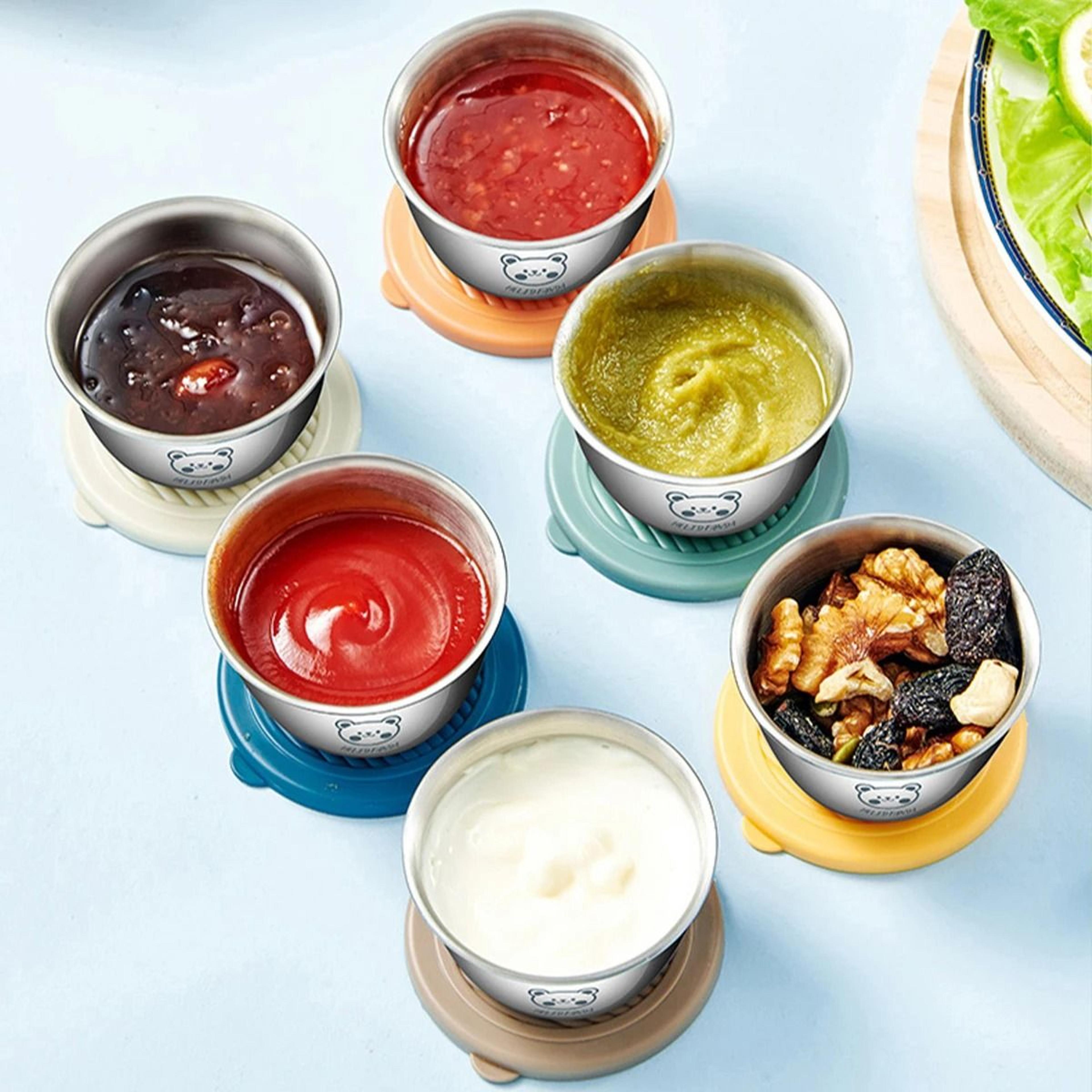 stainless steel sauce container with lid leak proof mini dipping dish