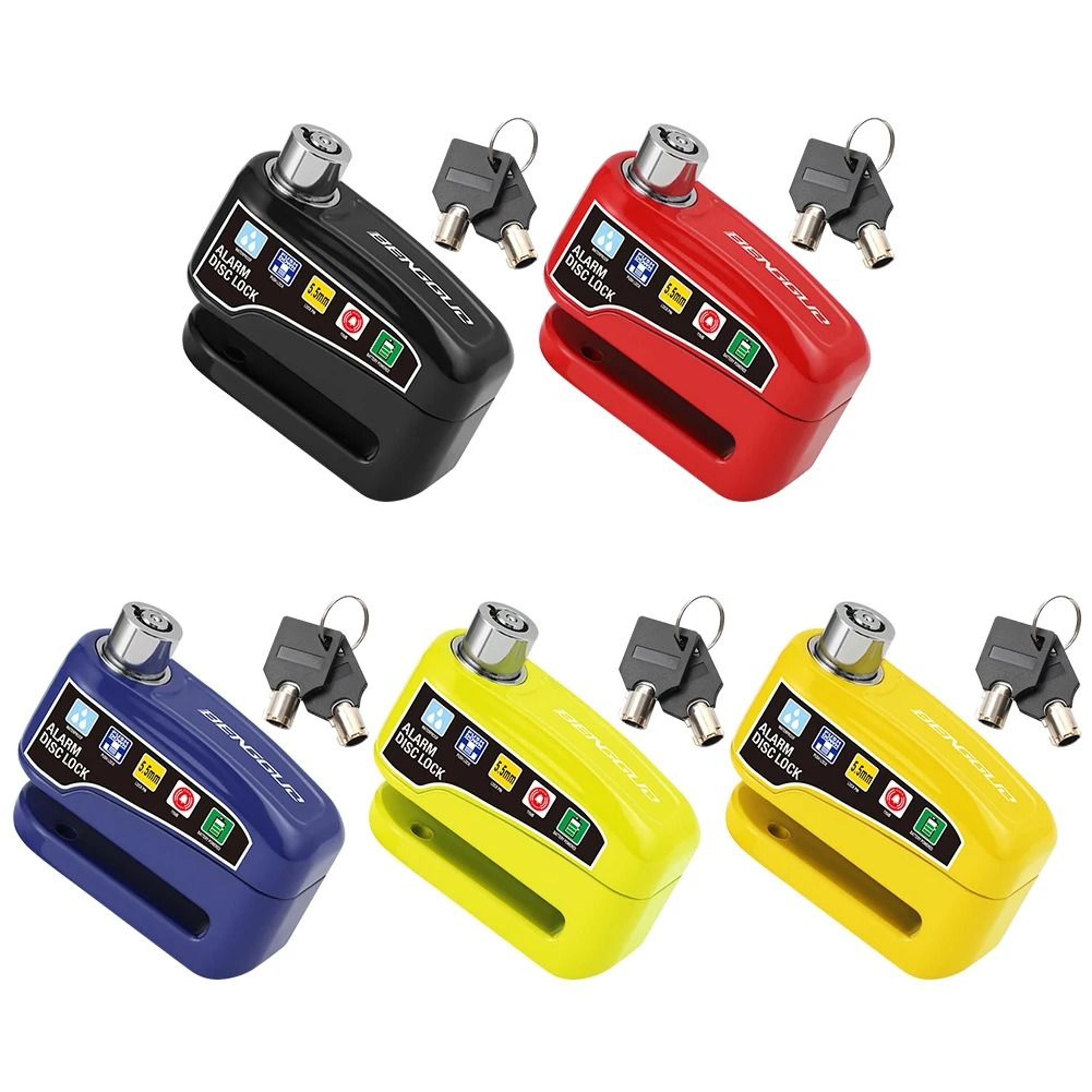 motorcycle disc brake lock with alarm waterproof anti theft safety lock