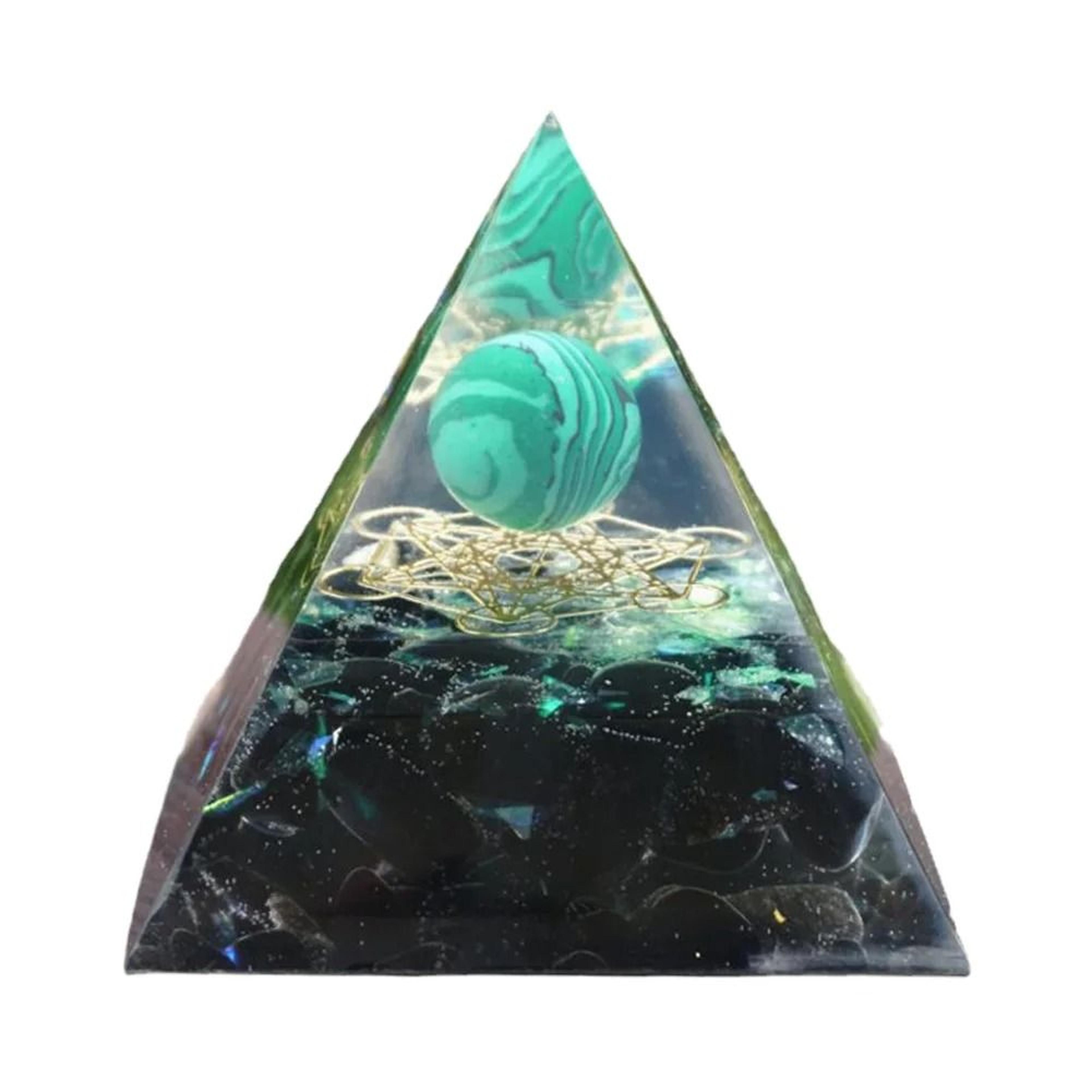 handmade orgonite pyramid natural amethyst crystal energy decor