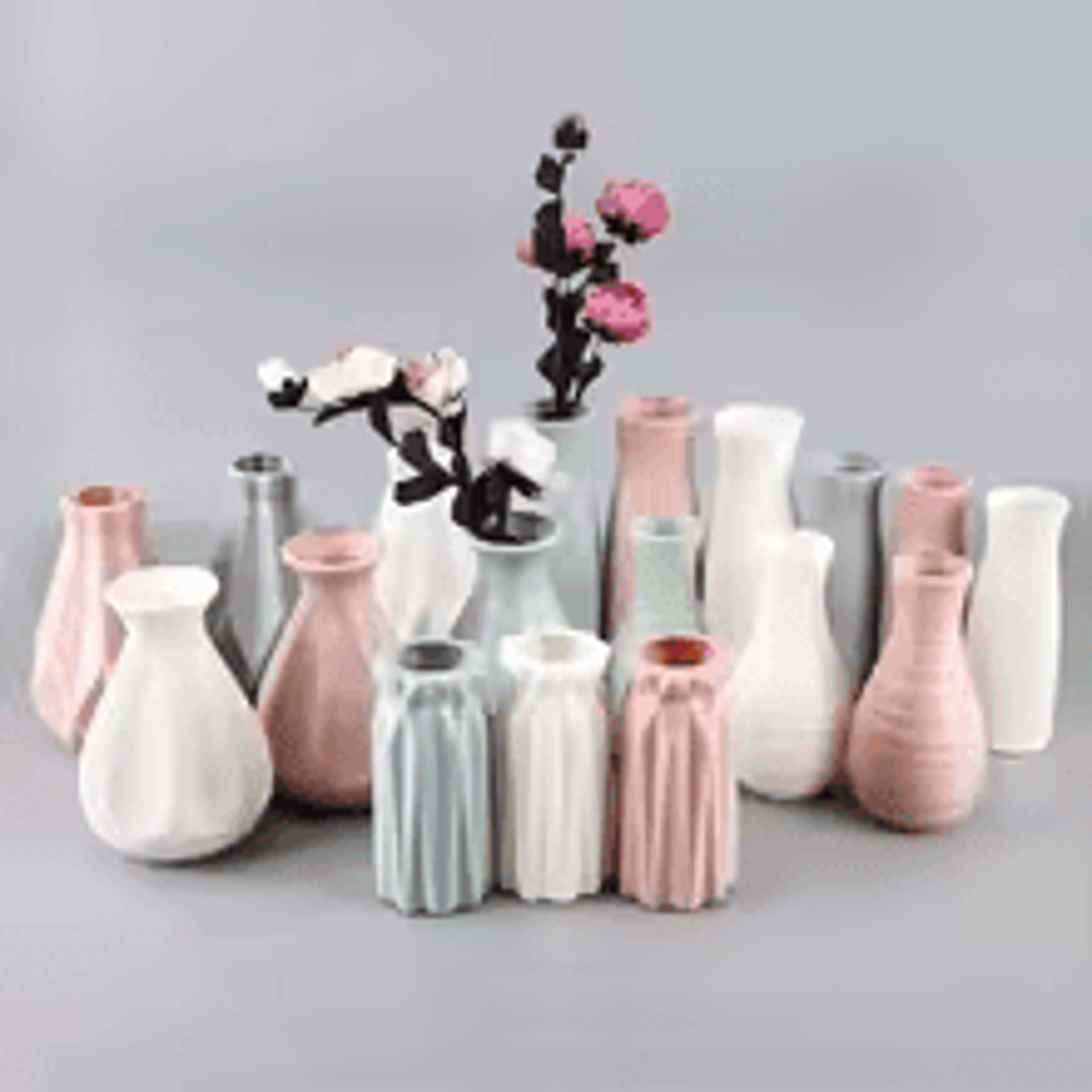 nordic style white plastic flower vase with imitation ceramic finish