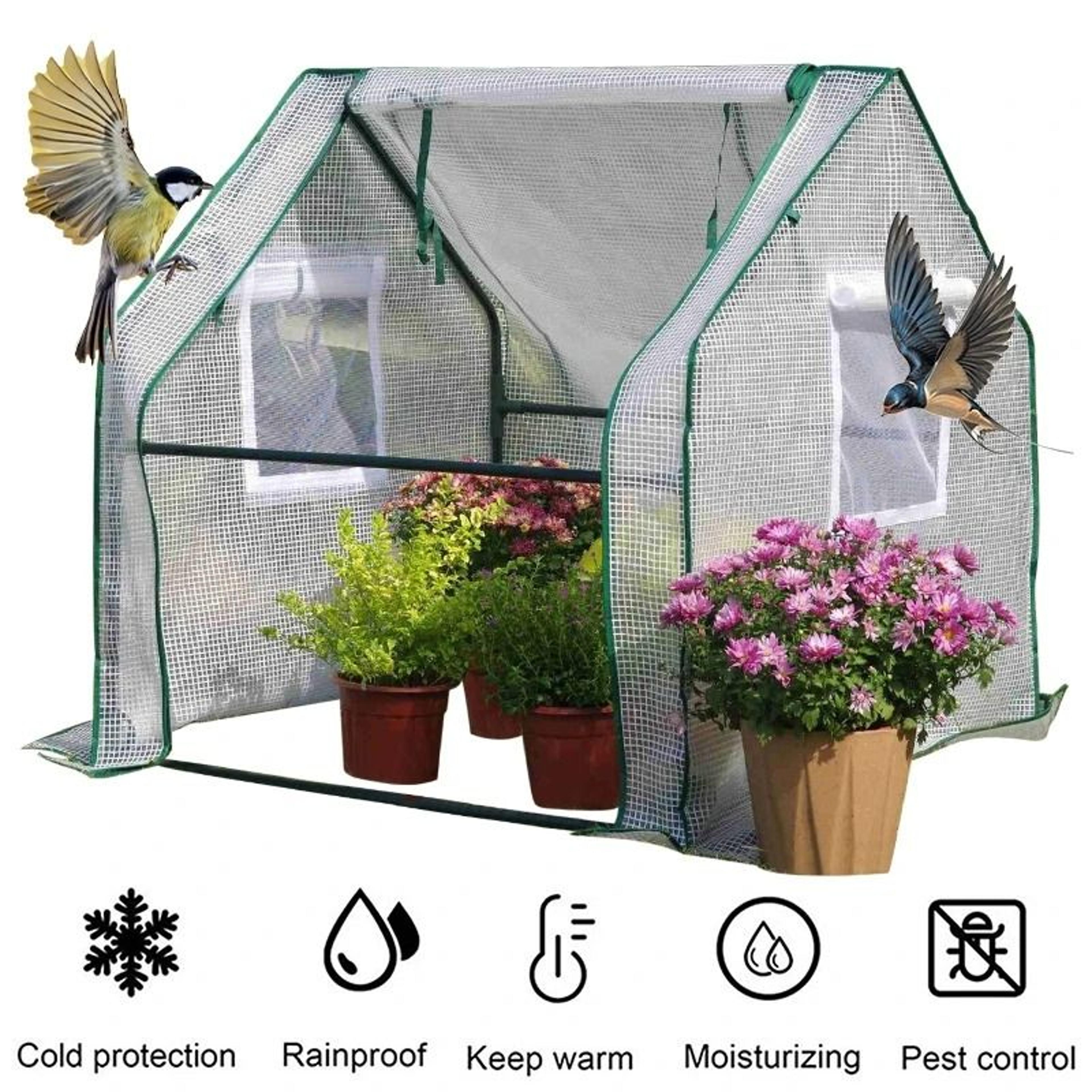 pop up mini greenhouse winter plant cover with zipper freeze protection tent