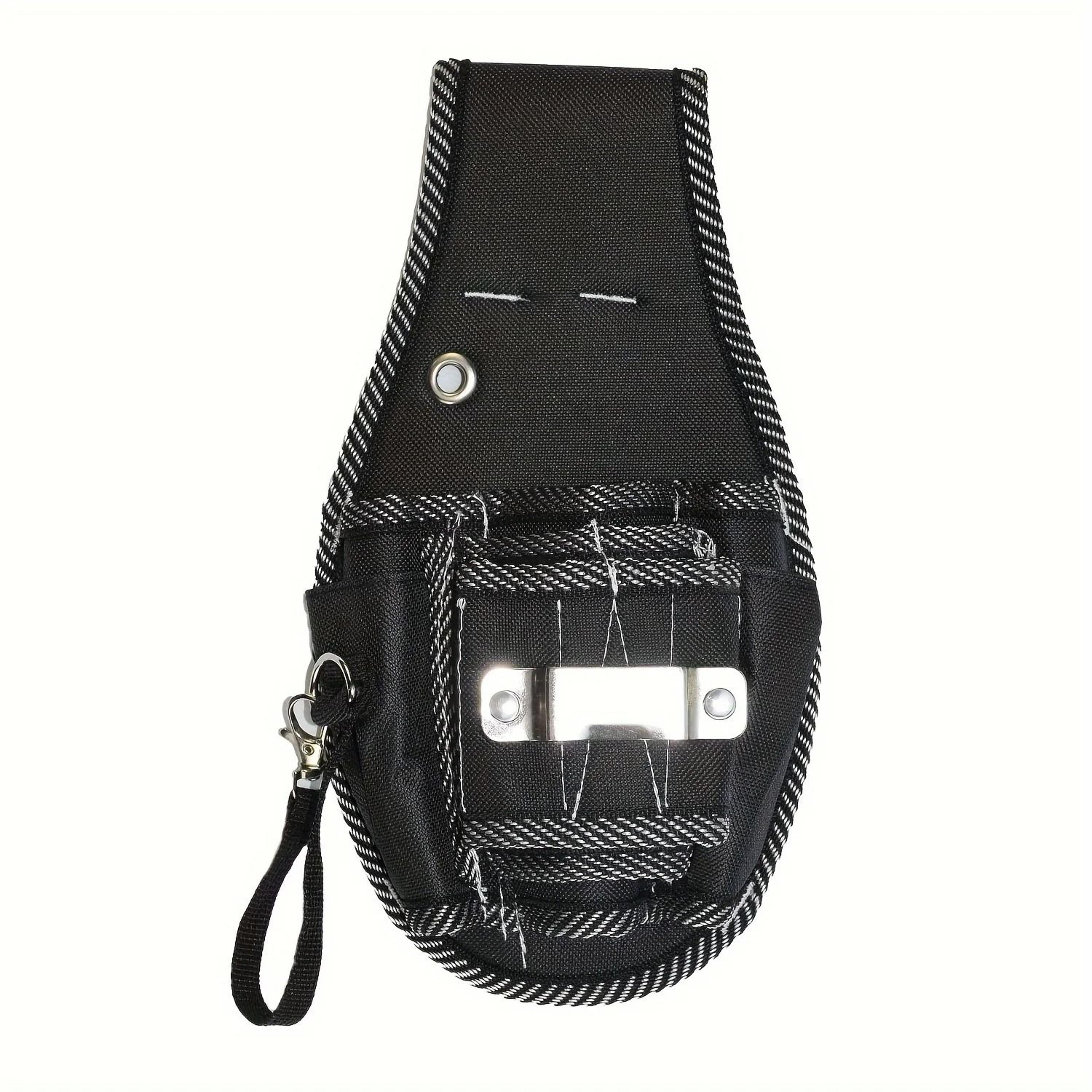heavy duty tool belt pouch with drill holder and waist storage for carpenters