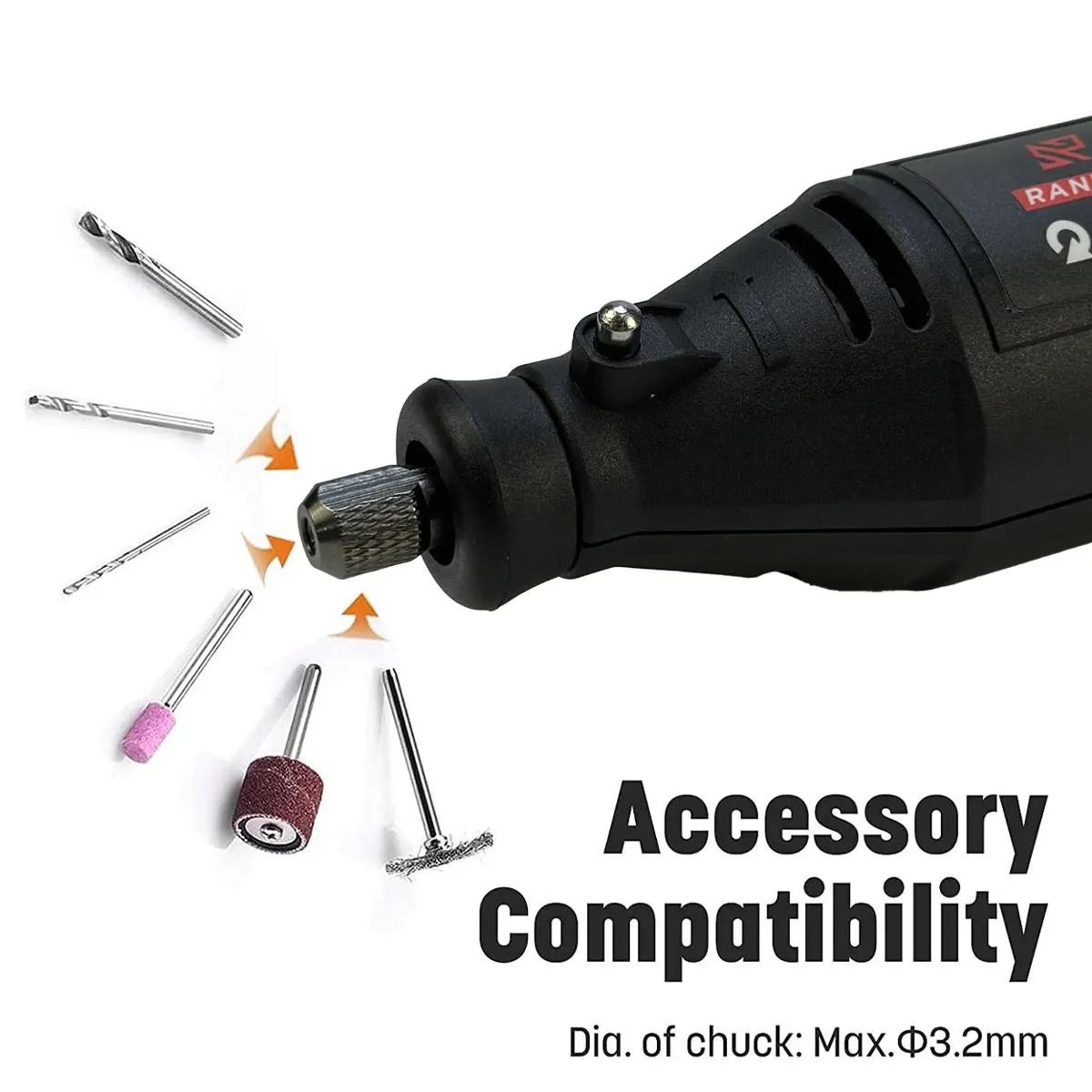 multipurpose rotary tool kit with flex shaft and 43 accessories for diy projects