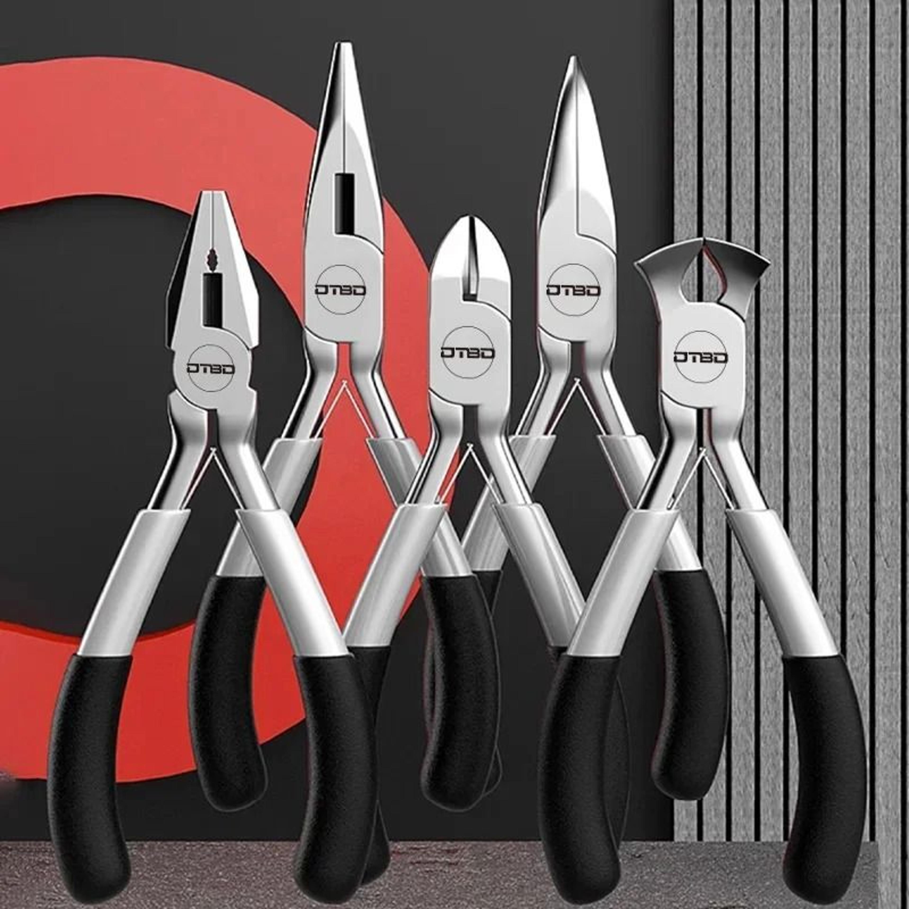 mini needle nose pliers set extended flat mouth and oblique wire binding hand tools