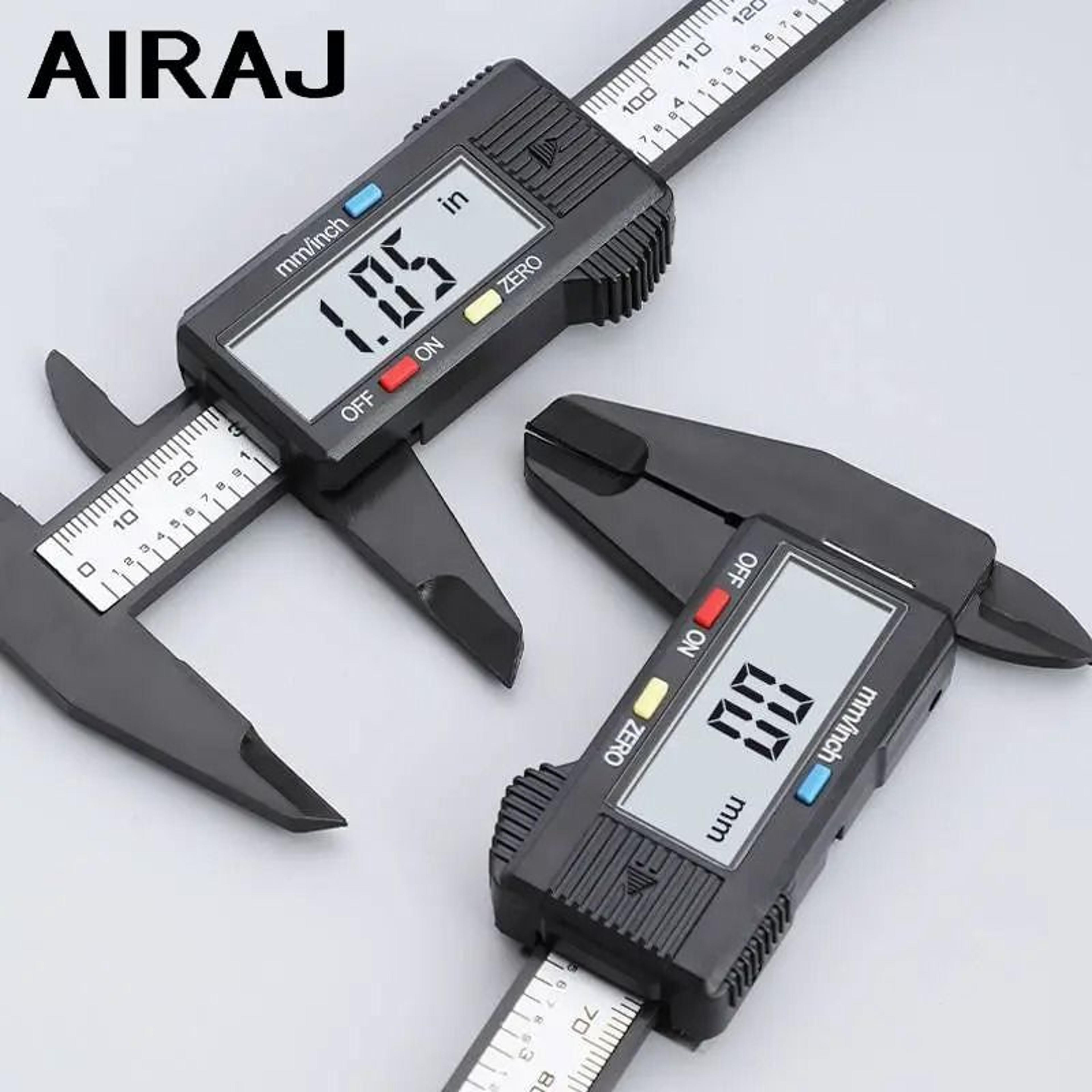 airaj 150mm digital vernier caliper plastic measuring tool with large lcd display