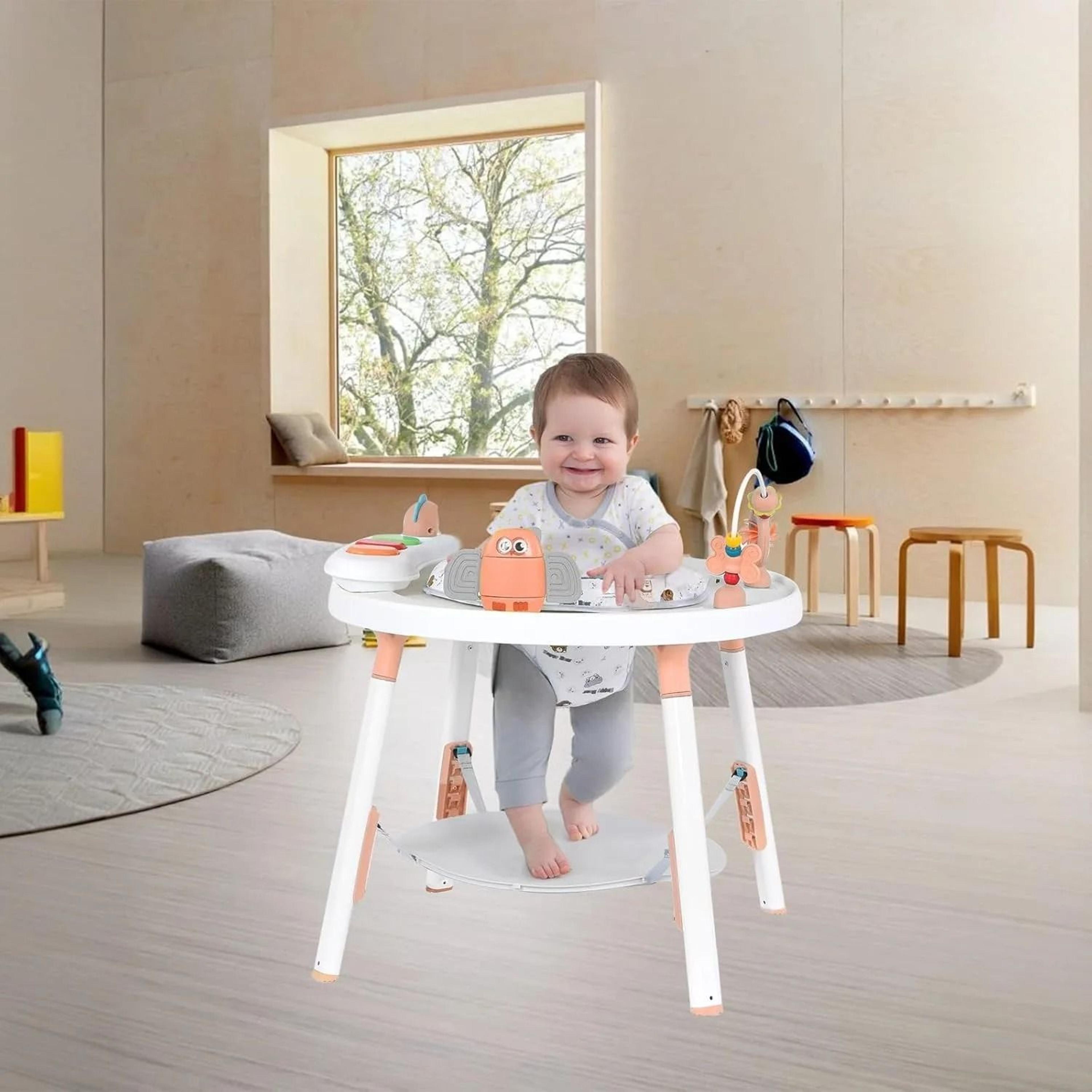 3 in 1 baby activity center with 360 degree rotating seat and detachable toys