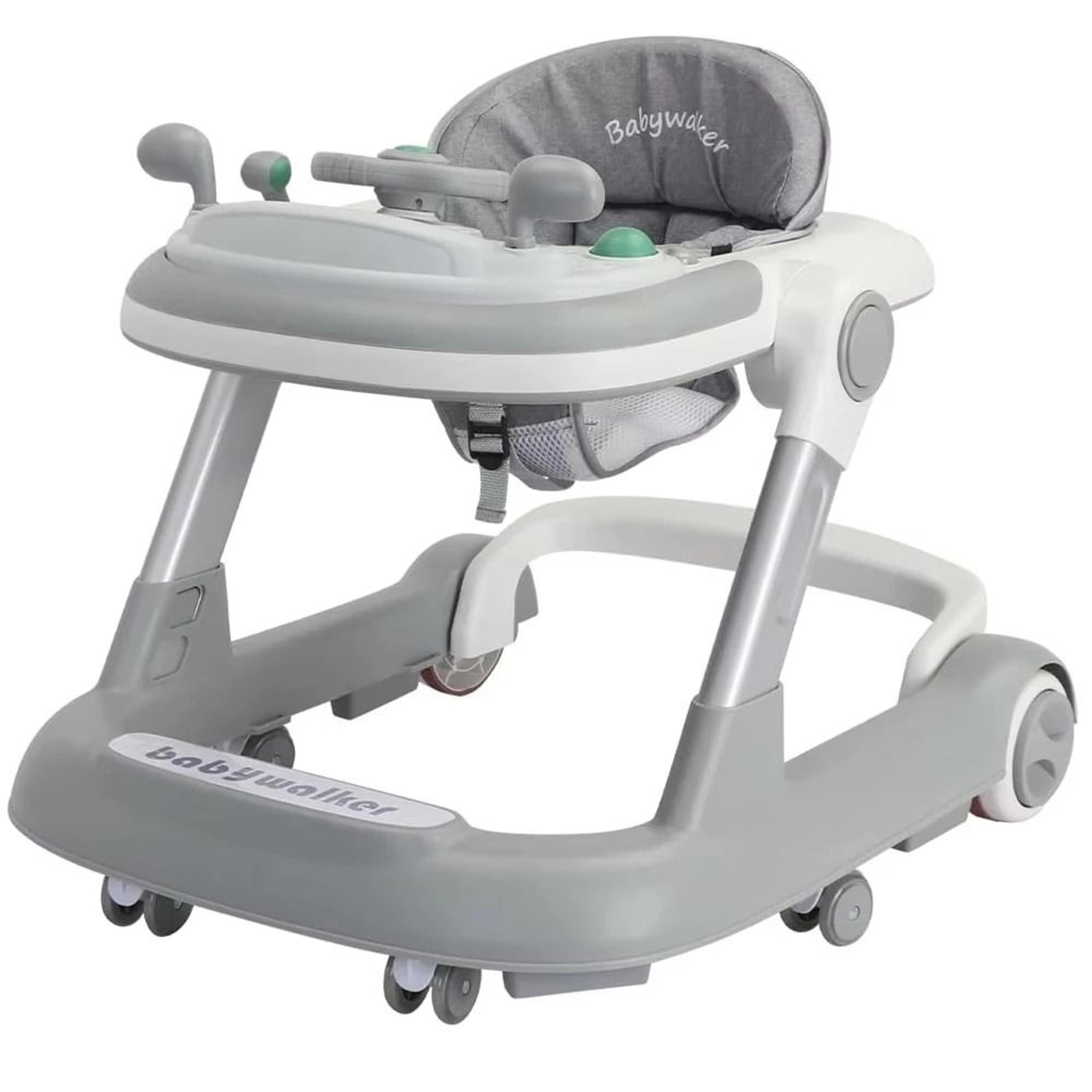 2 in 1 baby walker push walker with removable feeding tray and music tray foldable design