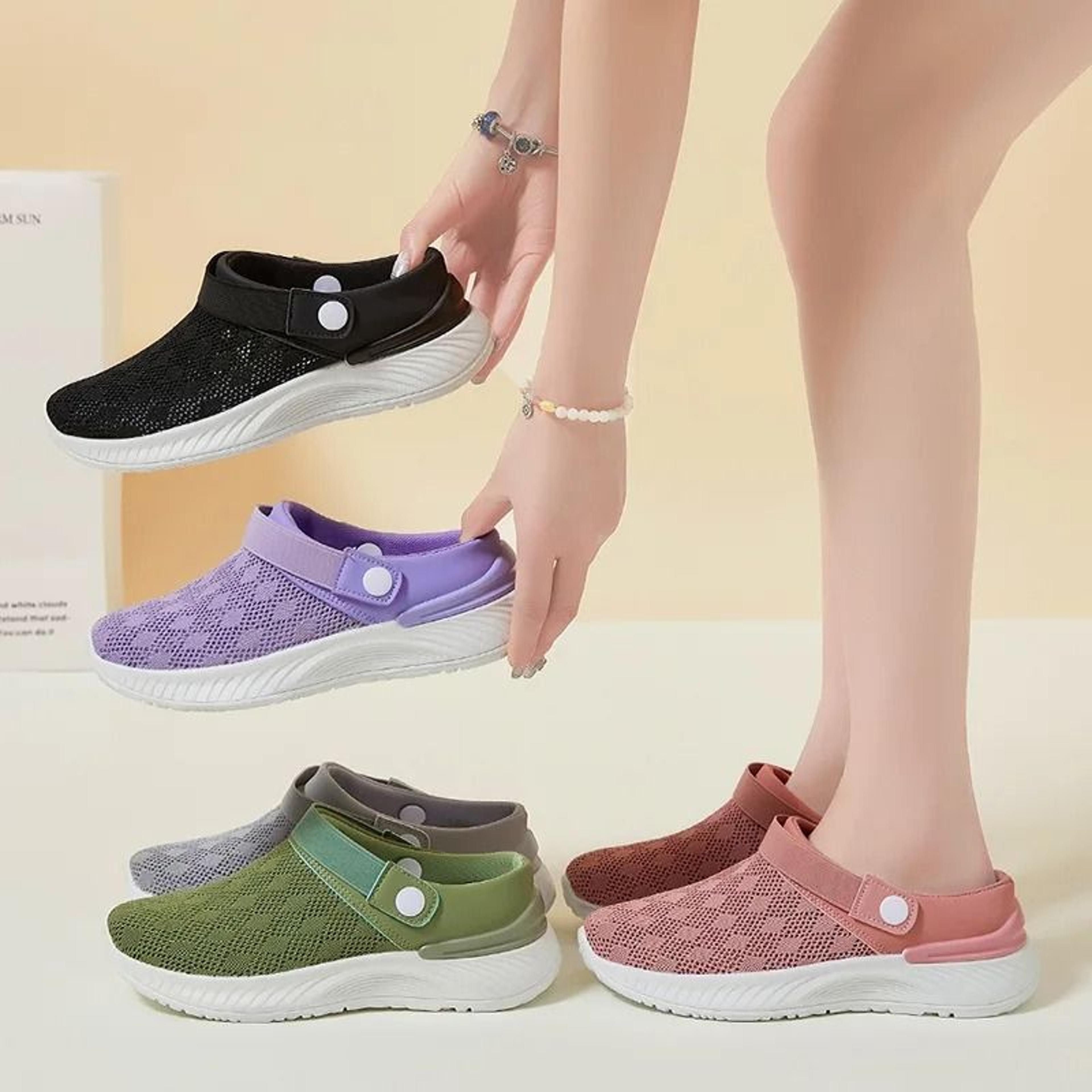 womens breathable mesh slip on summer walking shoes