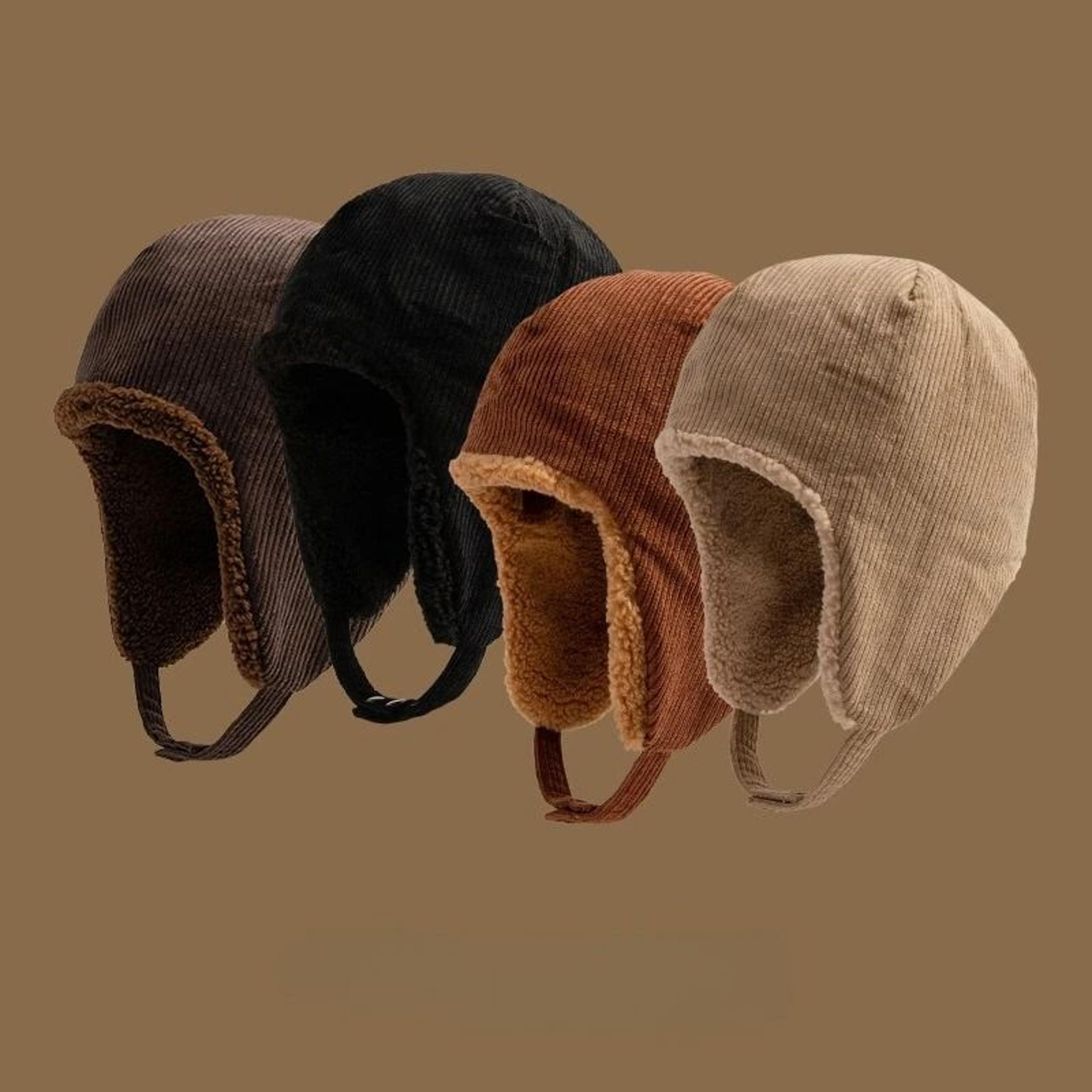 reversible wool winter hat windproof warm unisex outdoor beanie
