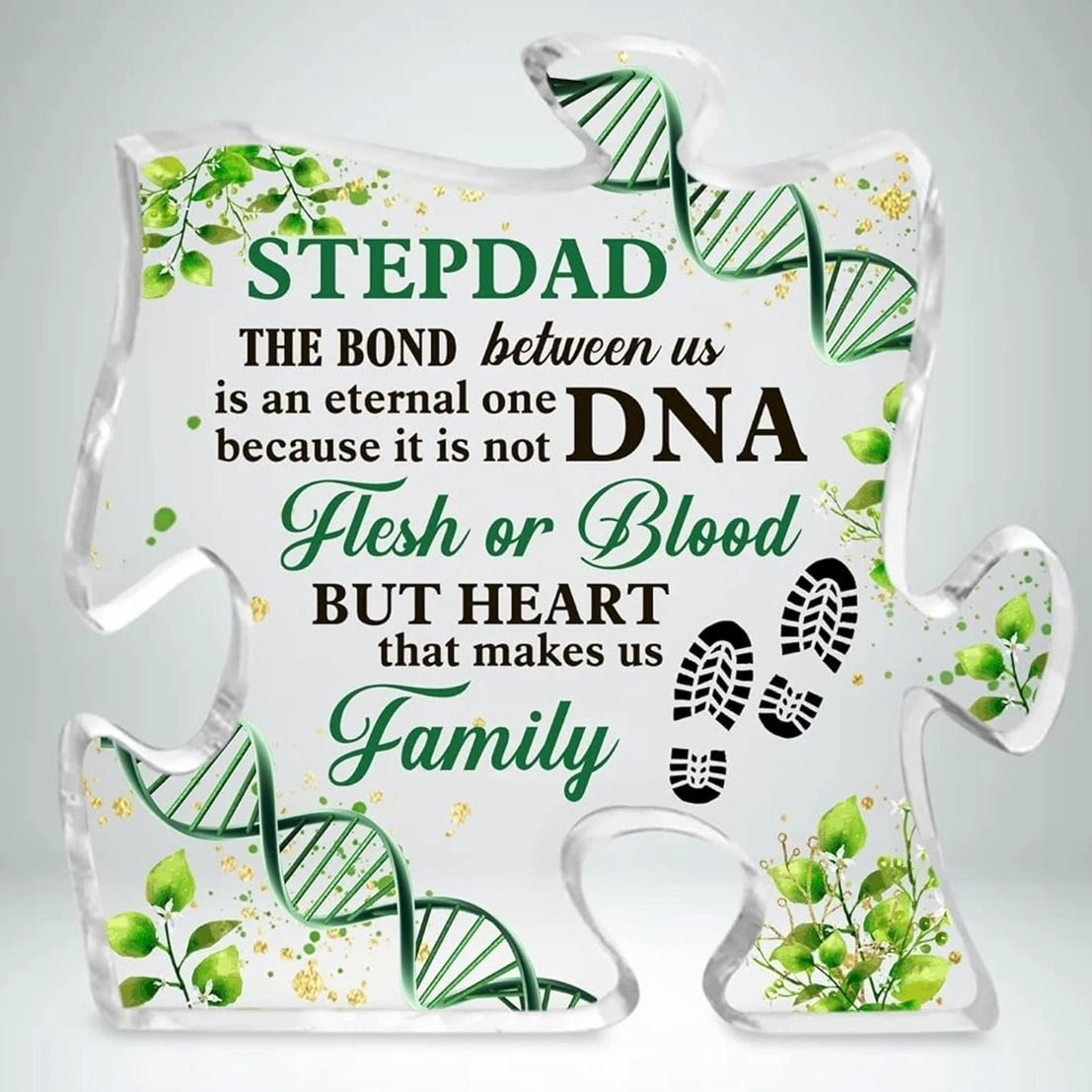 heartwords stepdad clear desk decorative sign gift