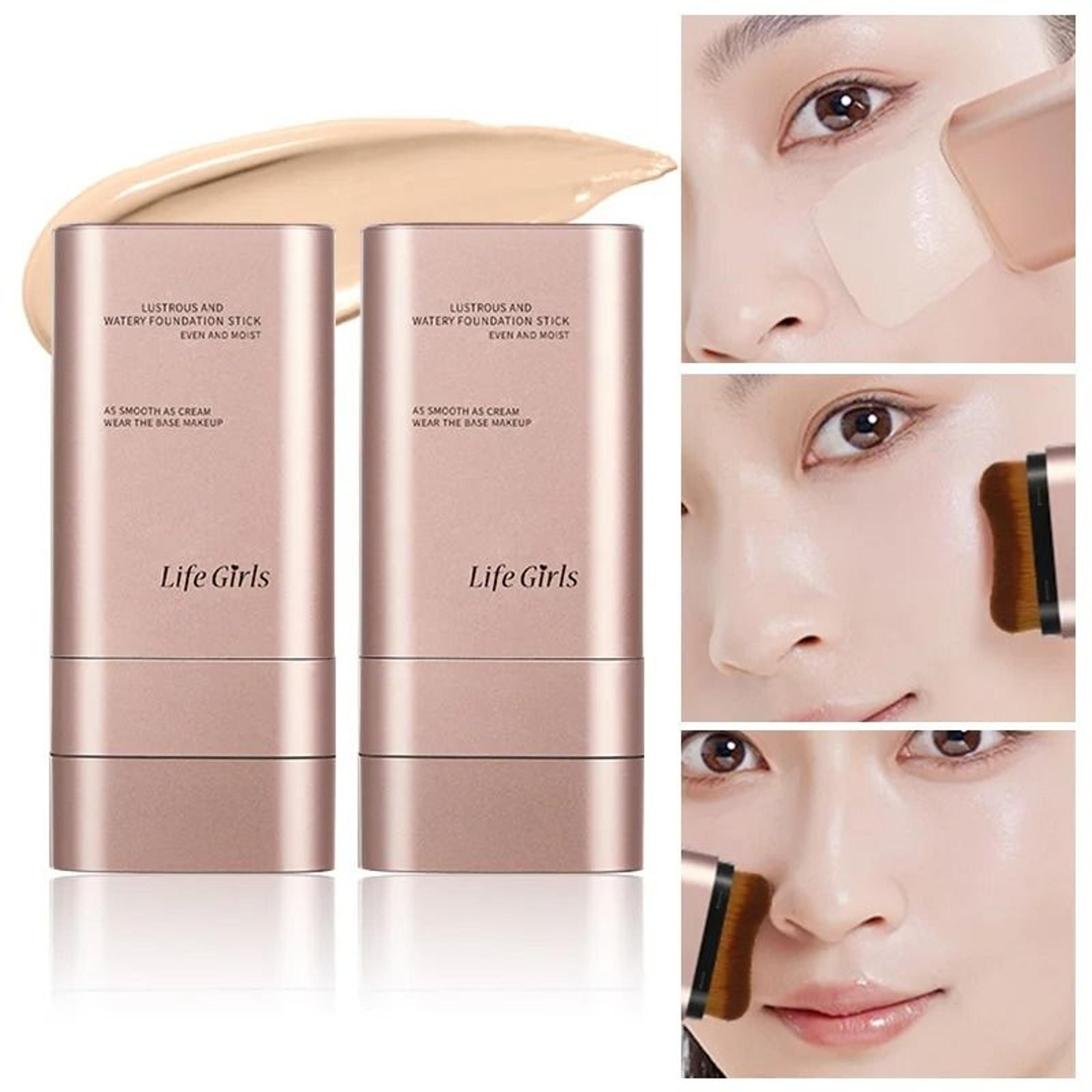 light moist hydrating foundation stick with built in brush