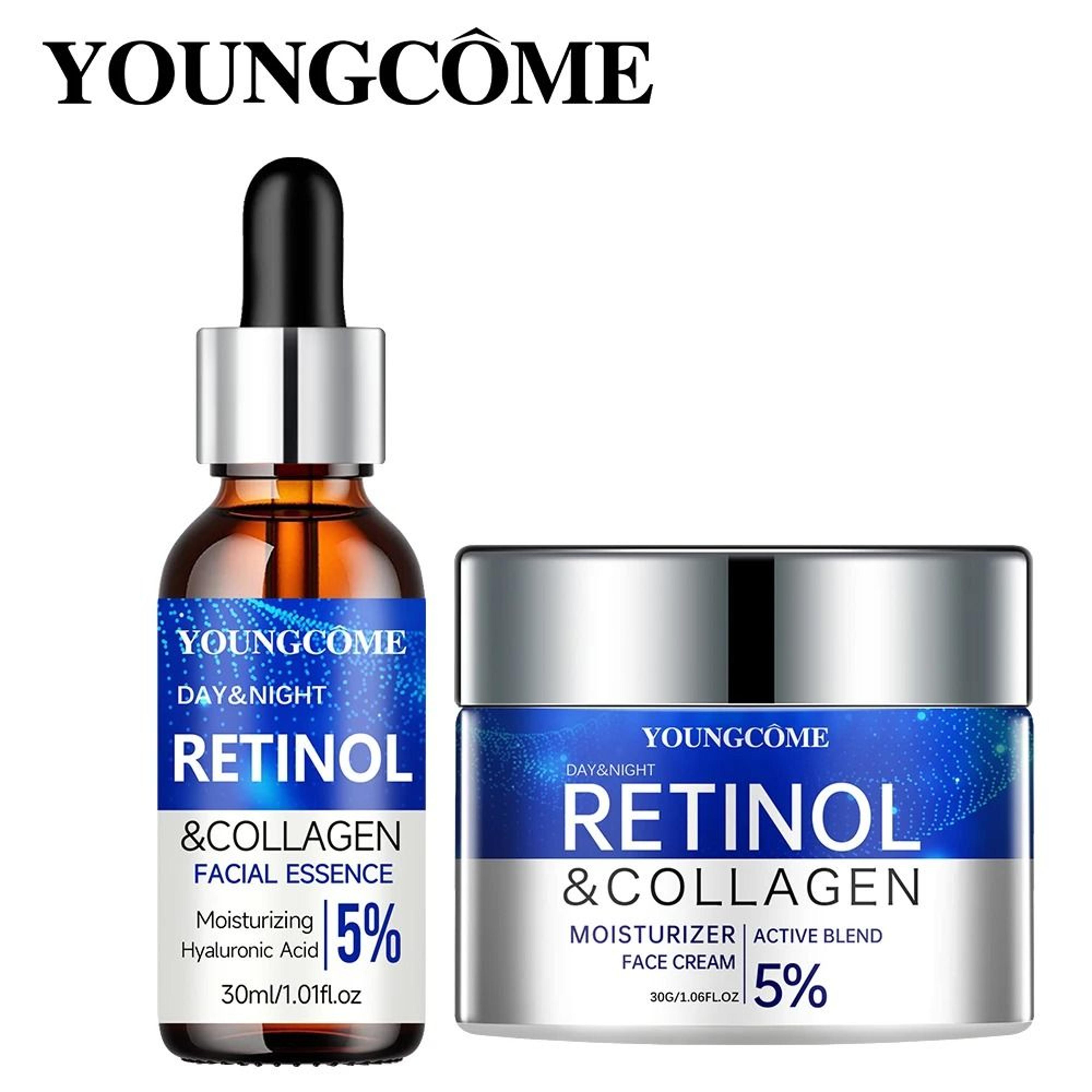 retinol cream and serum anti aging skincare set