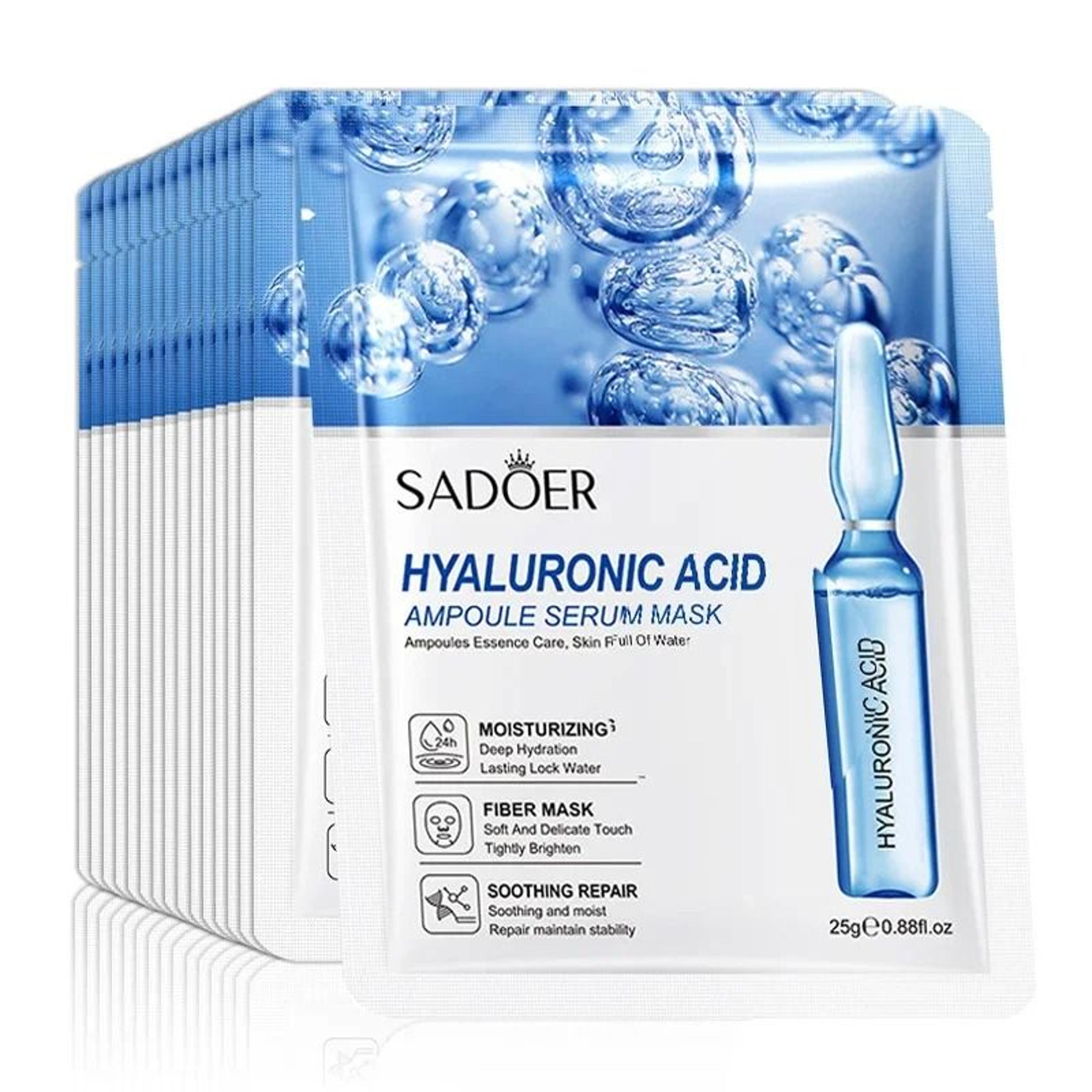 sadoer hyaluronic acid firming and hydrating facial mask 10pcs