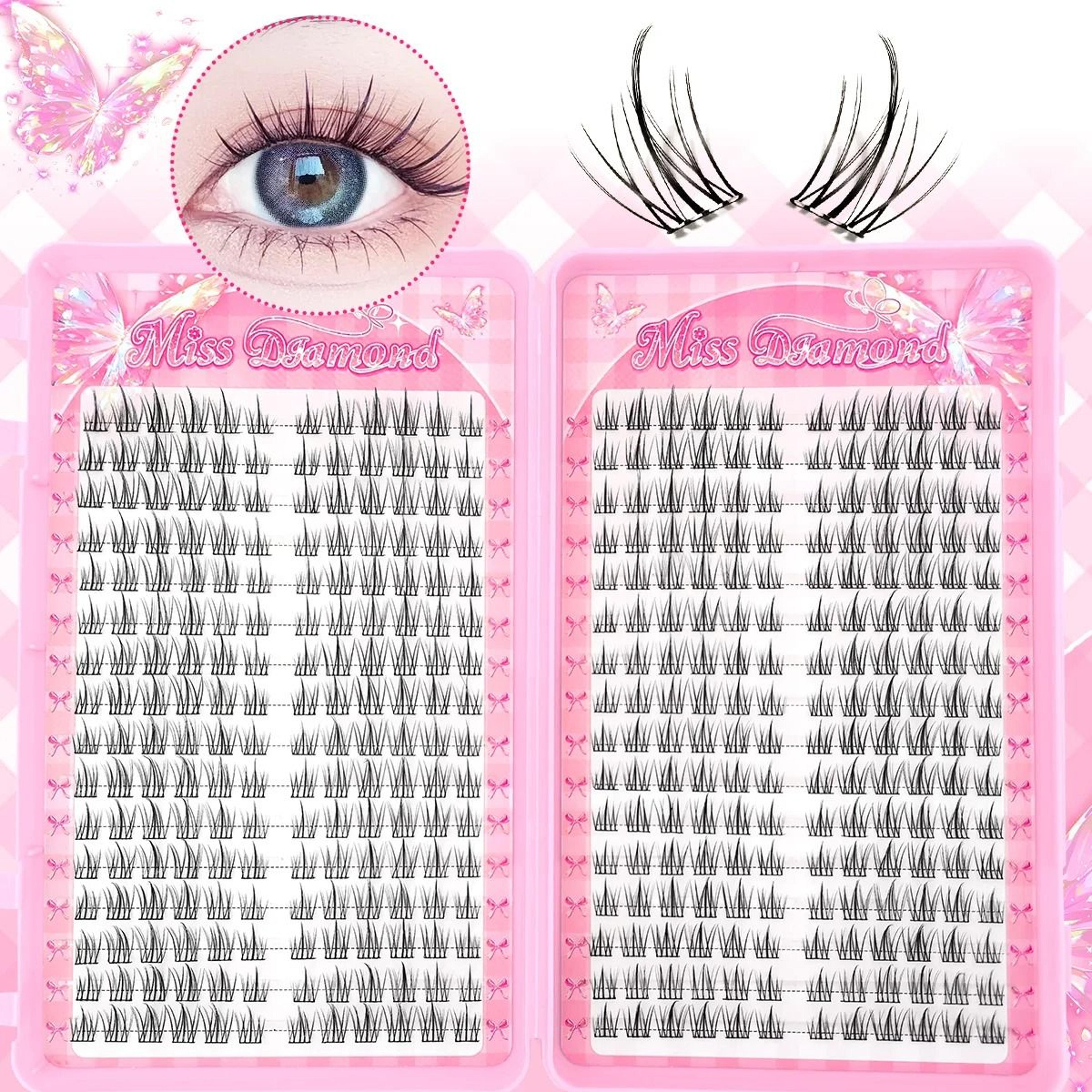 natural c curl cluster false eyelashes 320 pieces lightweight reusable lashes
