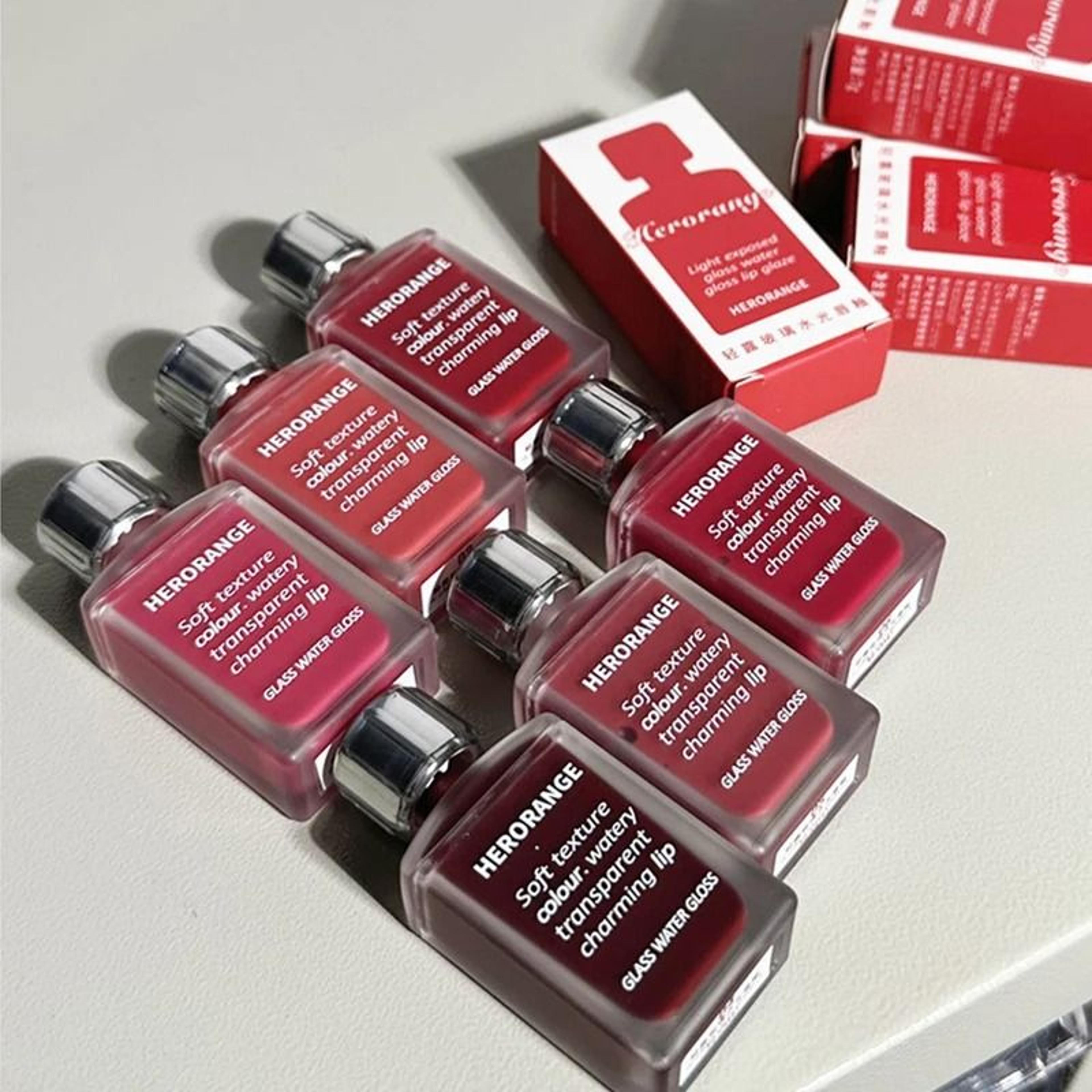 herorange glass shine lip lacquer long wear hydrating lip gloss