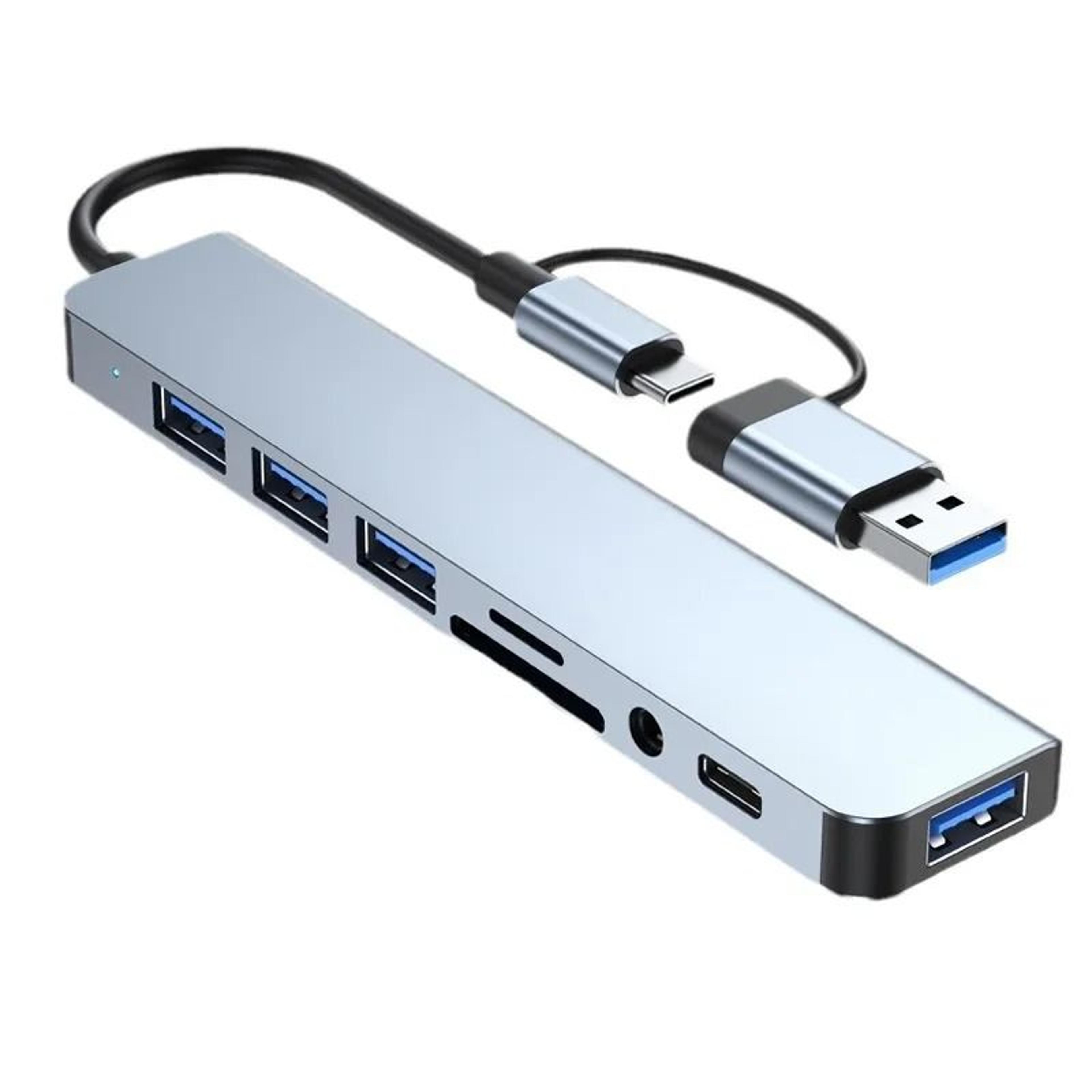 8 in 1 usb c hub docking station with audio and card reader