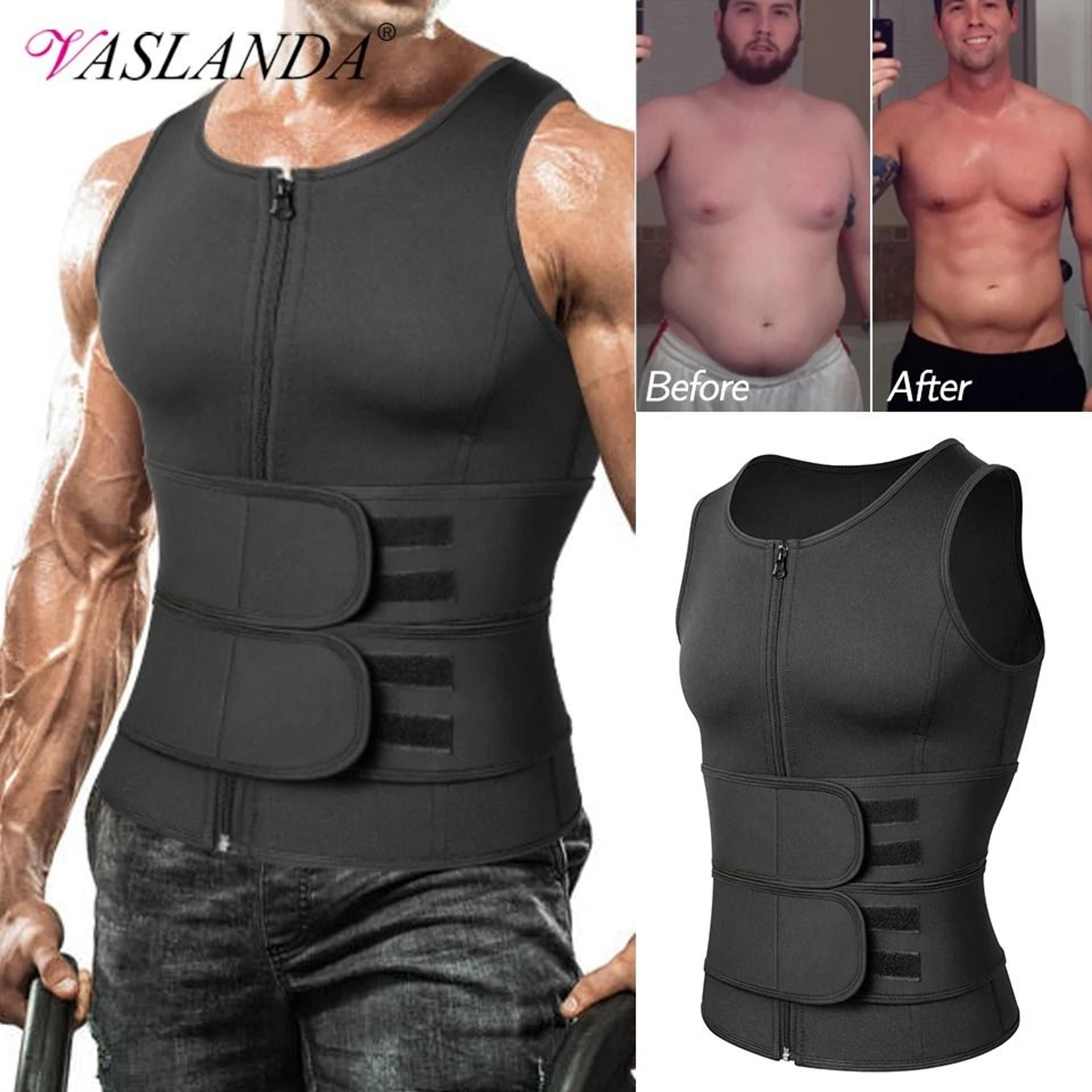 thermofit mens sauna suit vest body shaper waist trainer