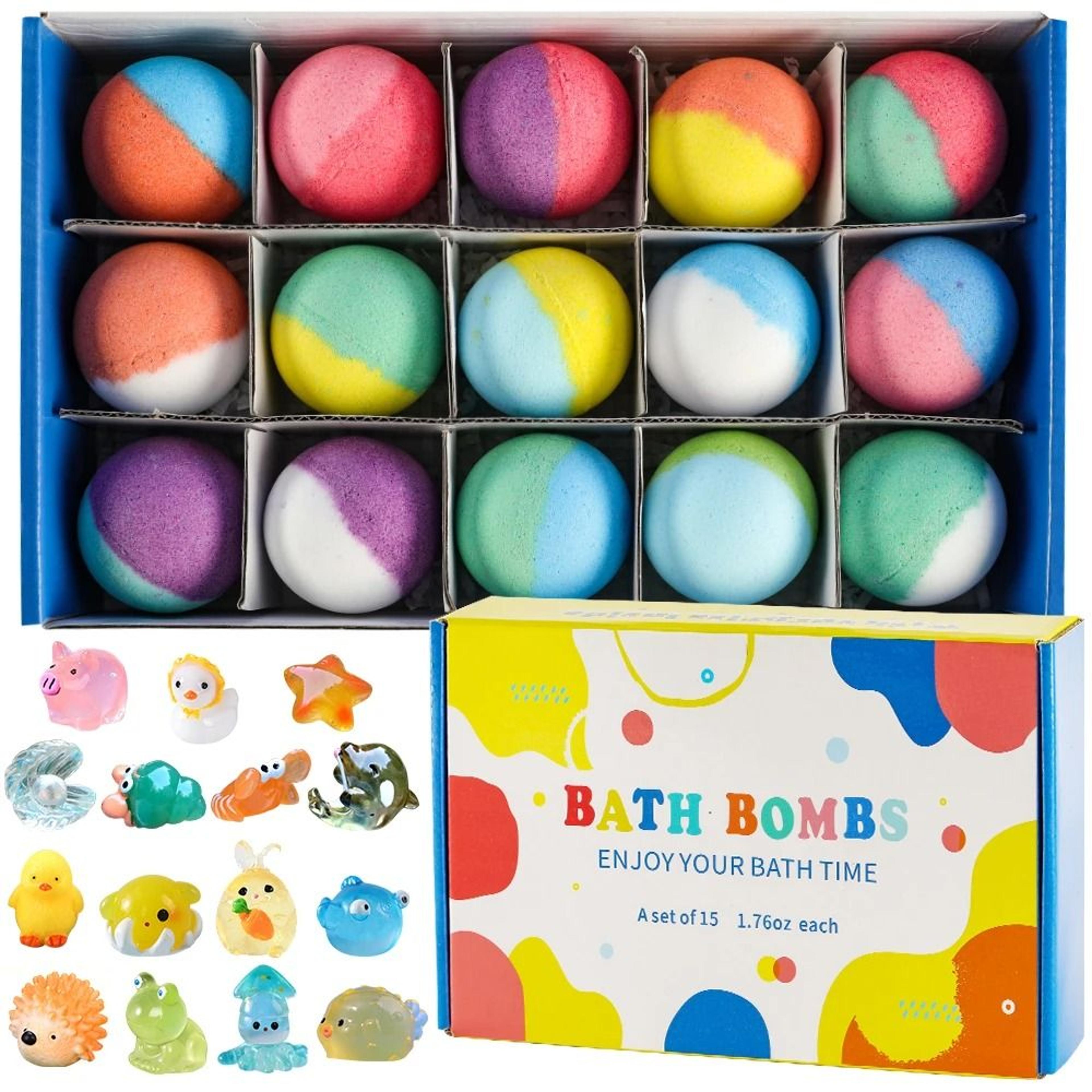 splashjoy kids bath bombs with surprise 15 pack gift set