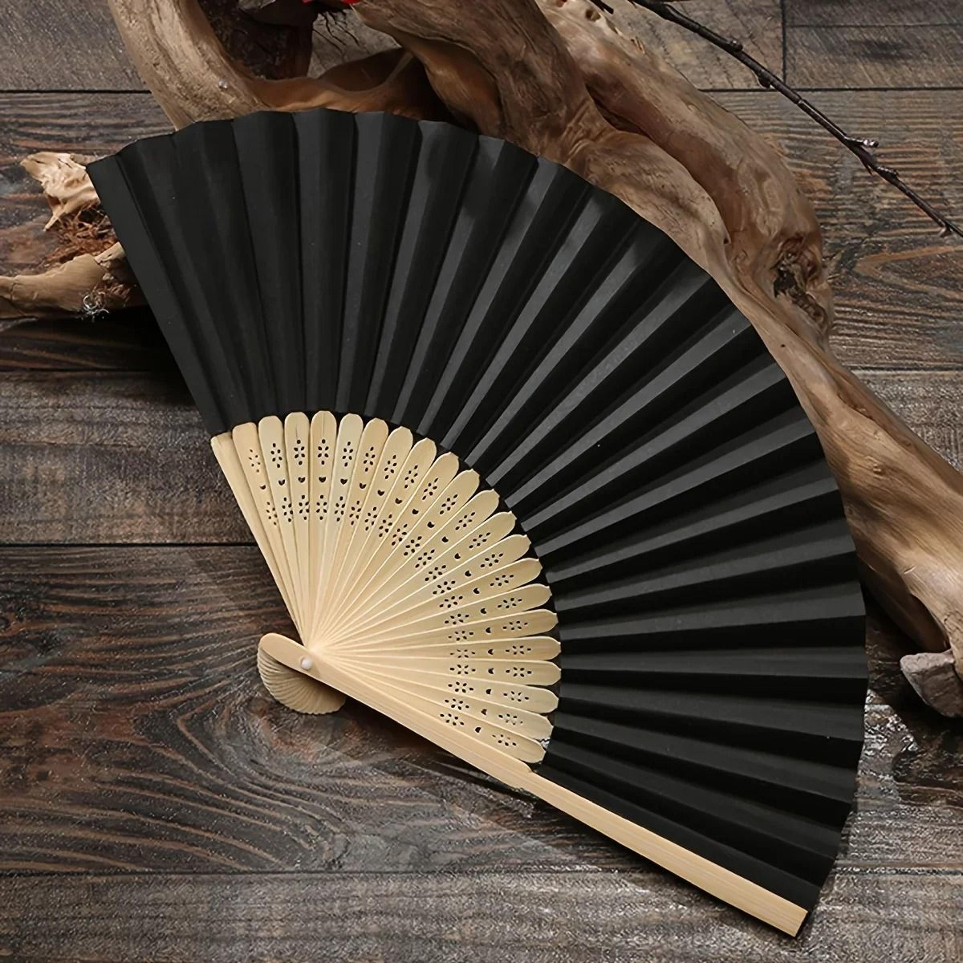 multi colored bamboo folding hand fan for weddings and parties