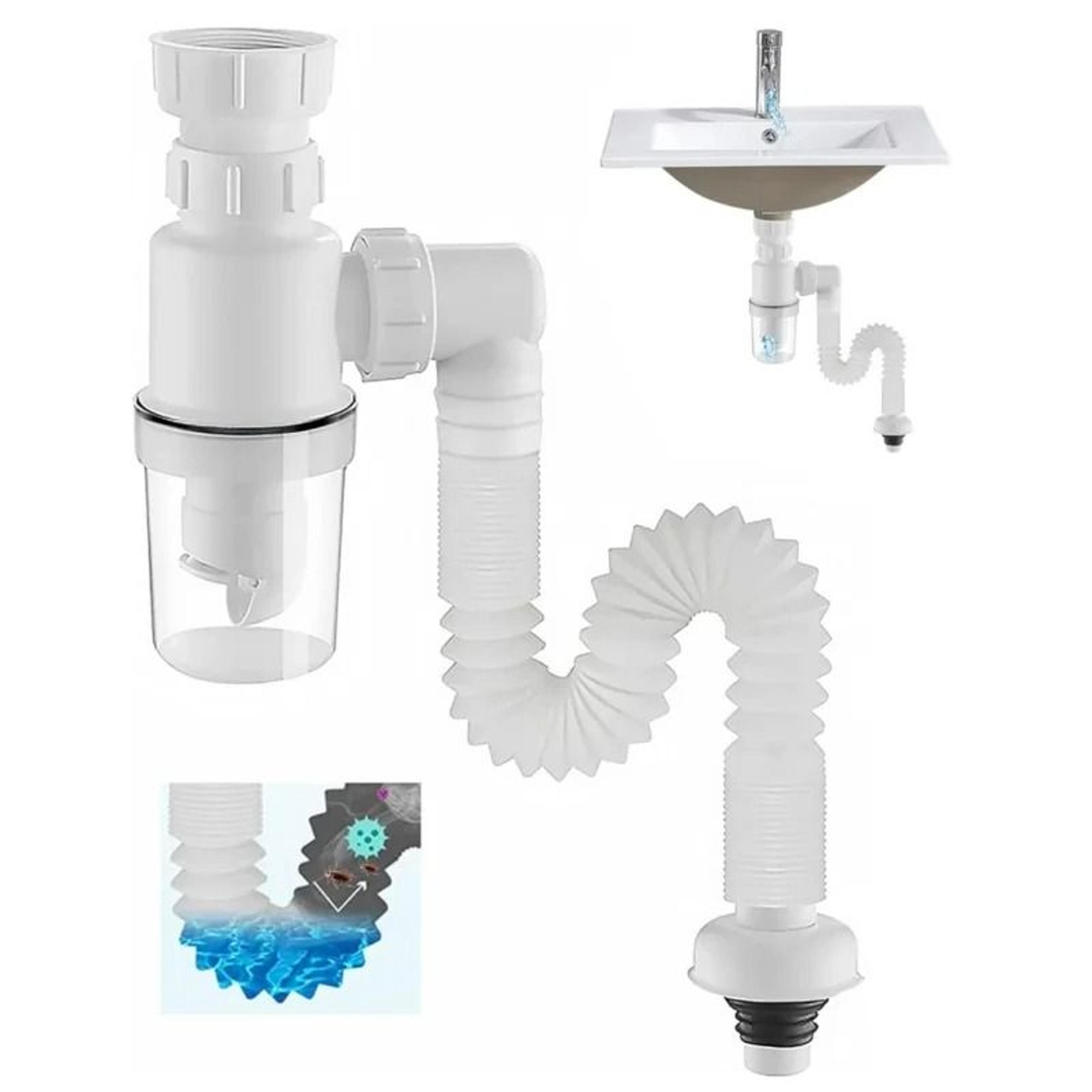 flexseal retractable p trap kitchen sink drain with deodorizing filter