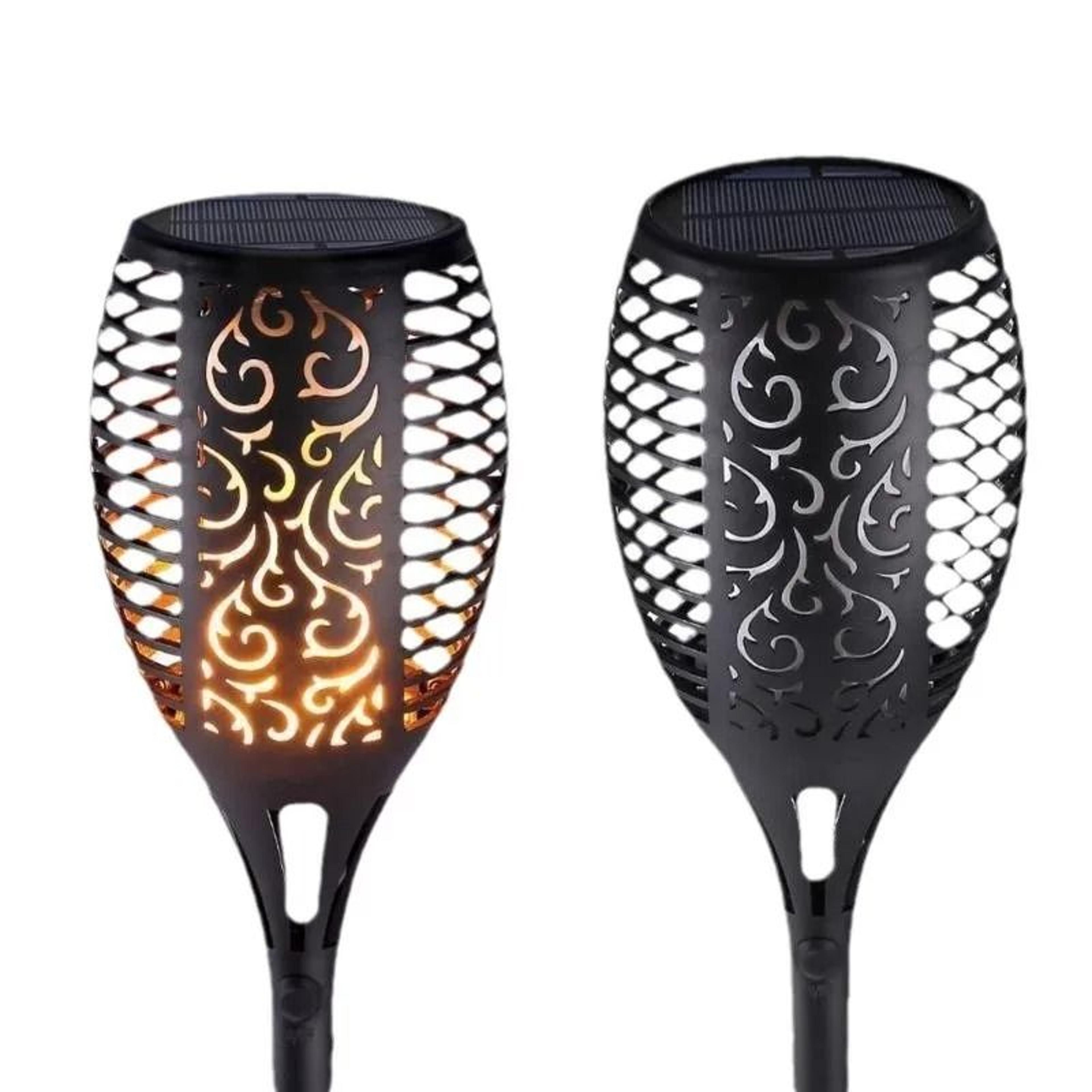 glowflame solar flame torch light led flickering waterproof garden lamp