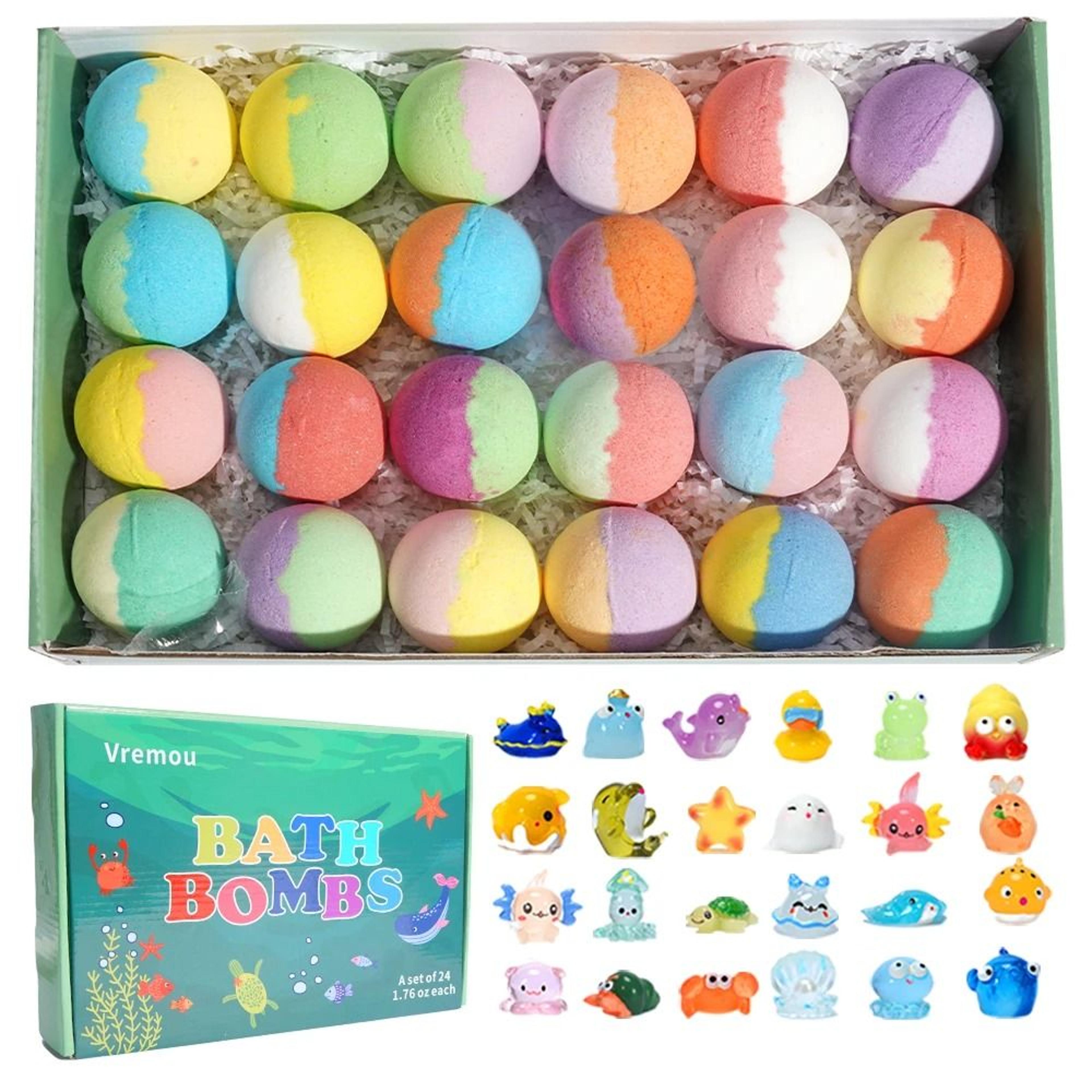 fizzfun kids bath bombs with surprise 24 pack gift set