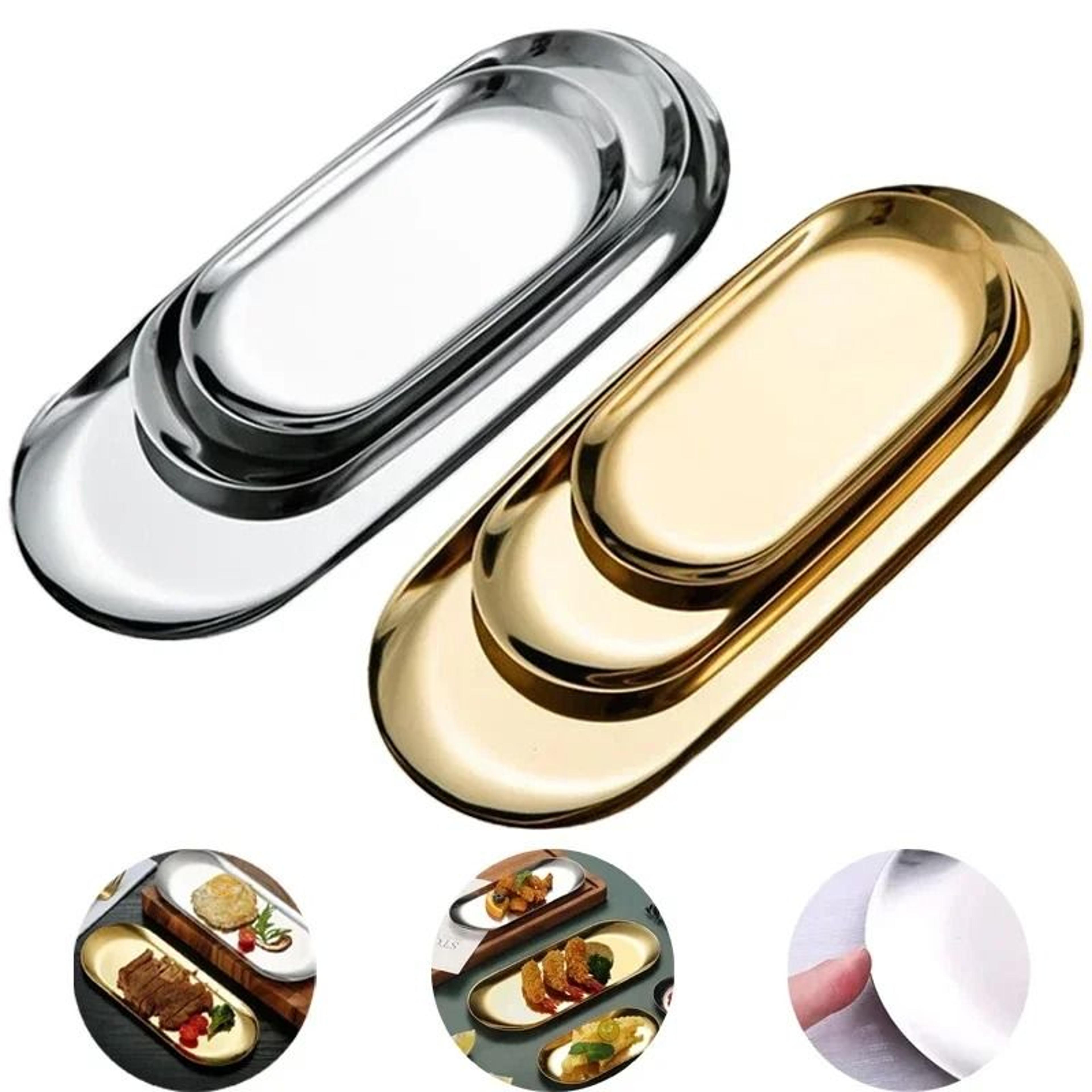 procare stainless steel cosmetic storage tray nail art tool plate