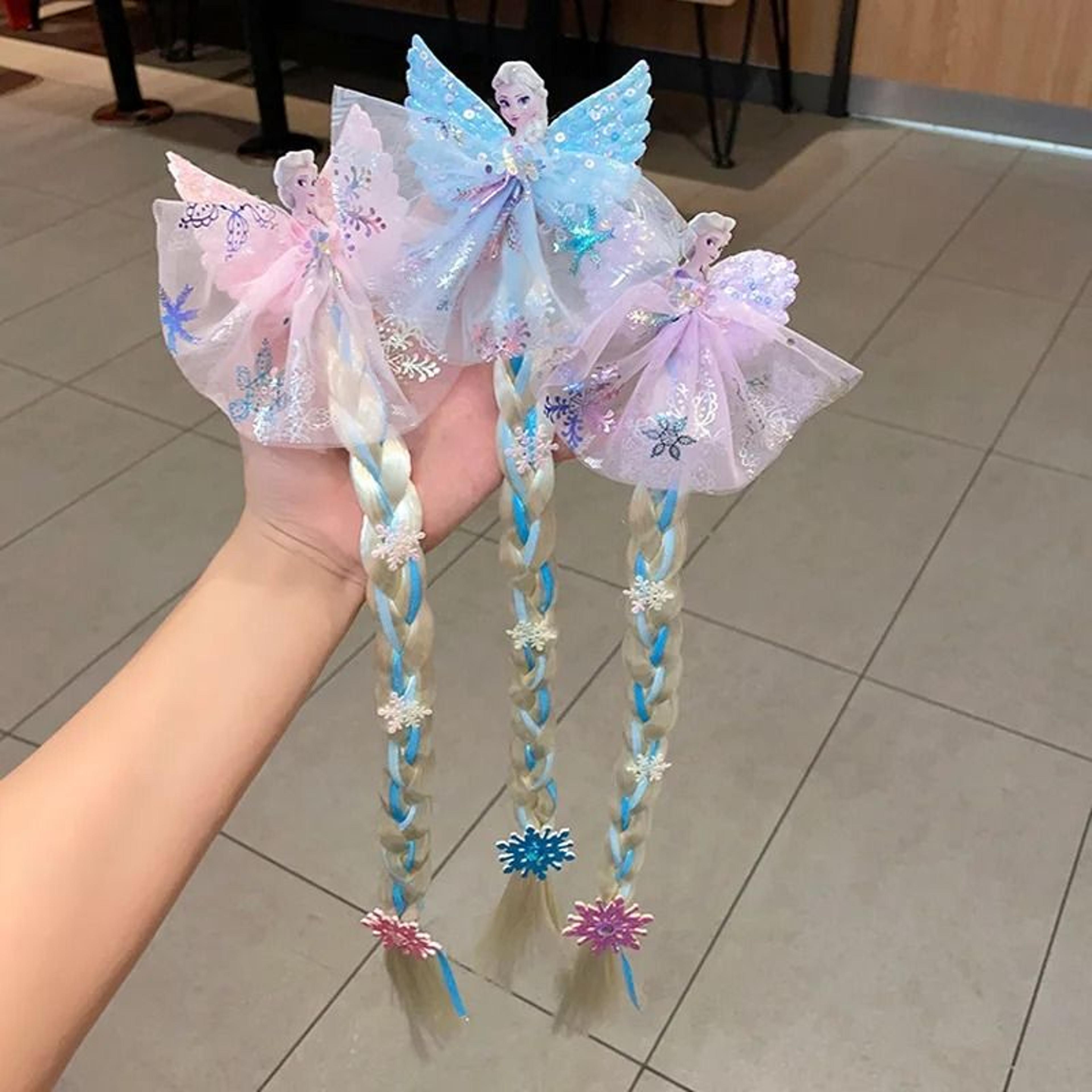 elsa princess wig for girls frozen braid hair clip costume accessory