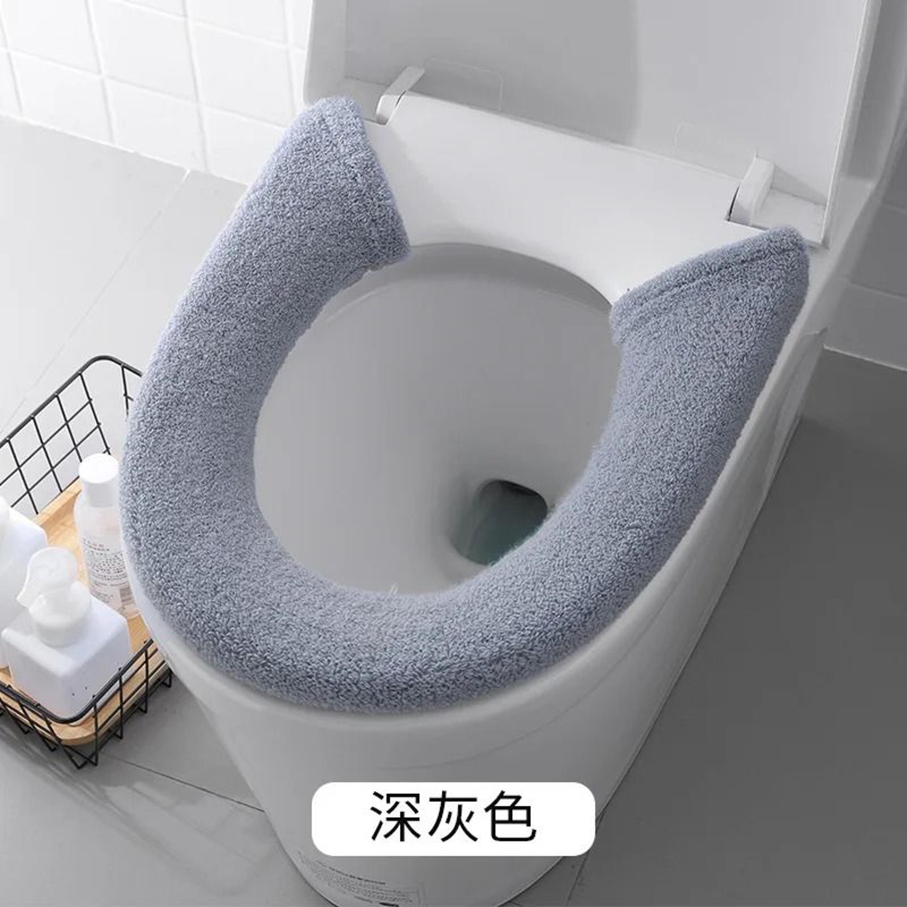 extra thick universal toilet seat cover pad with button fastener