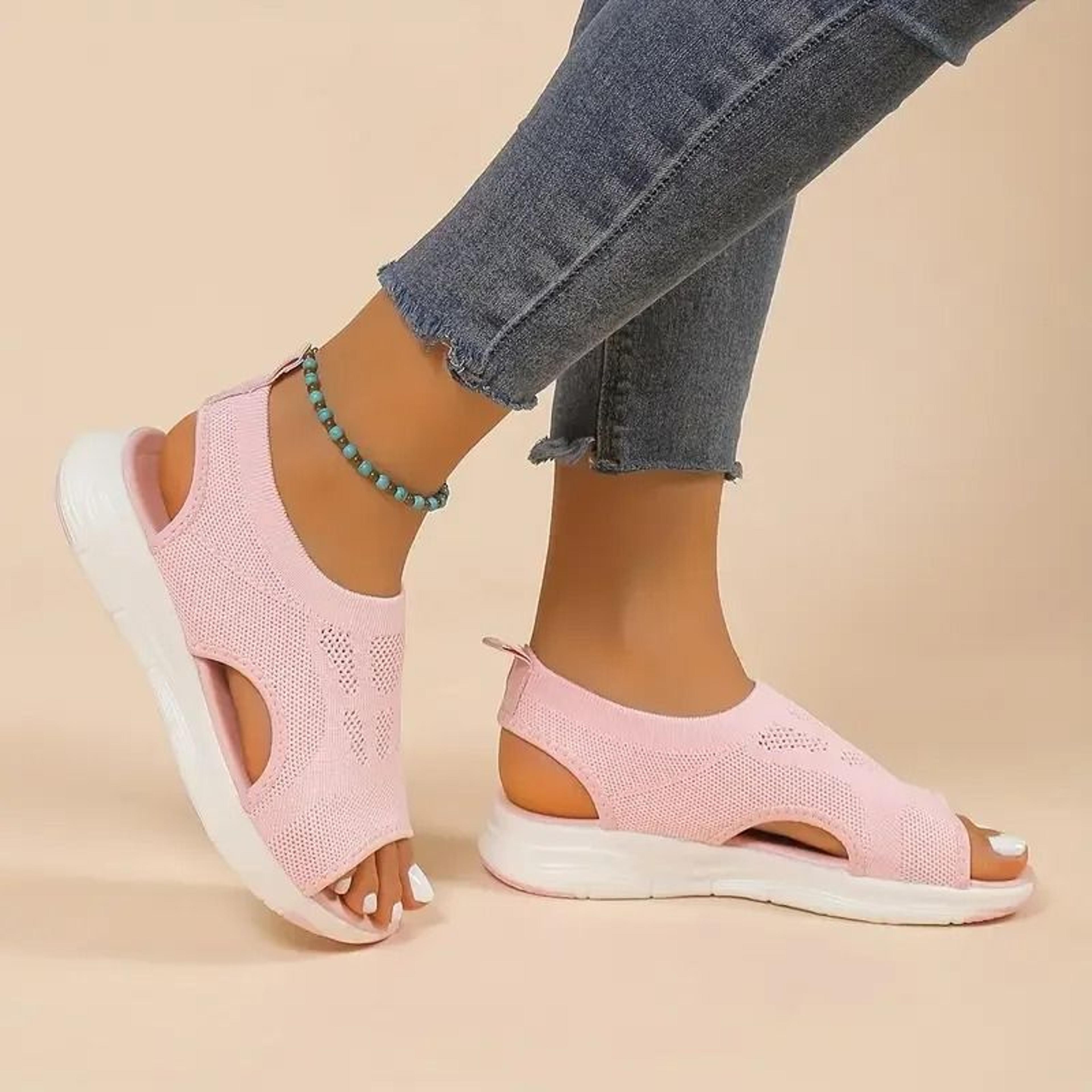 womens mesh breathable summer sandals with thick sole comfort