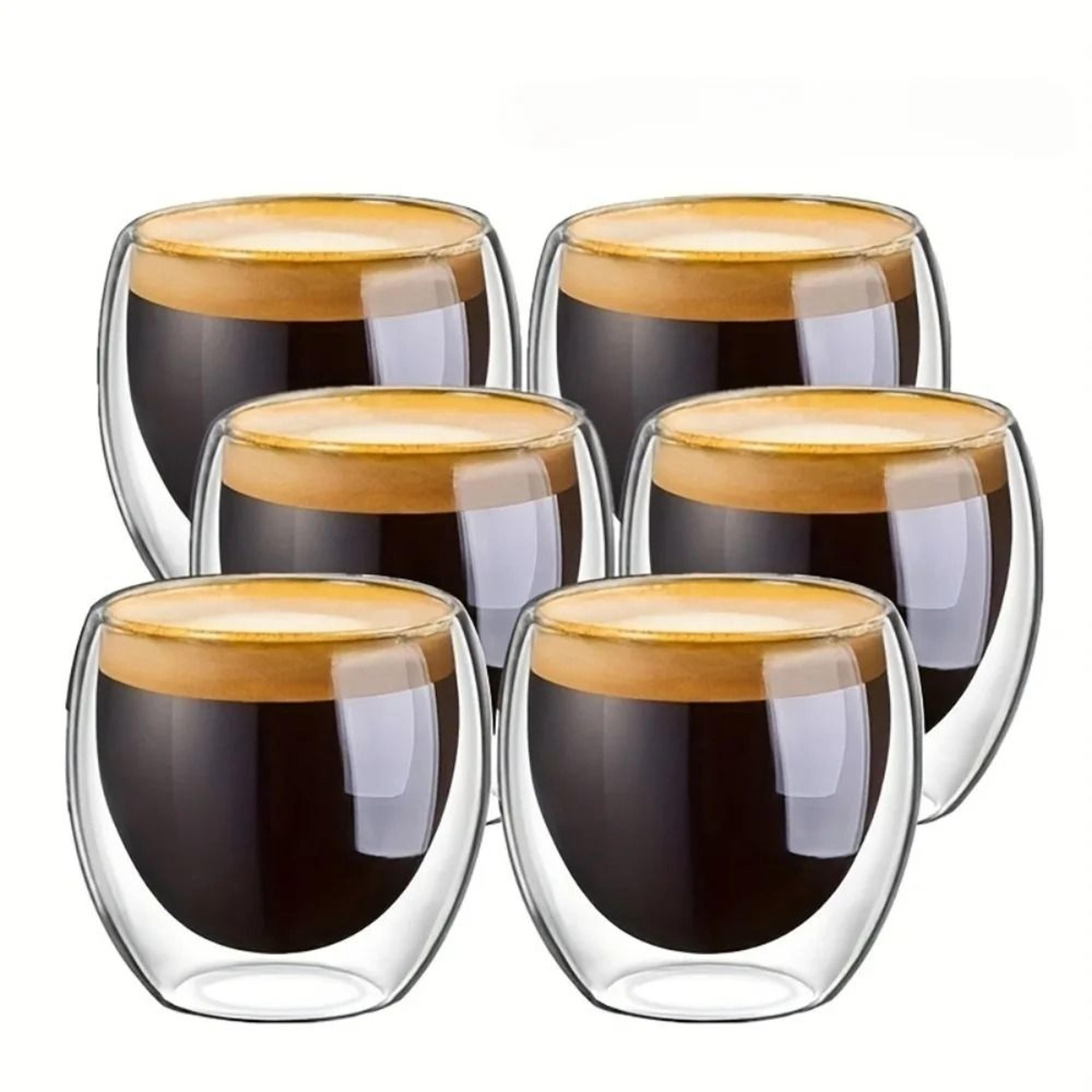 double wall insulated glass espresso cups clear thermal coffee mugs 80ml 250ml 450ml
