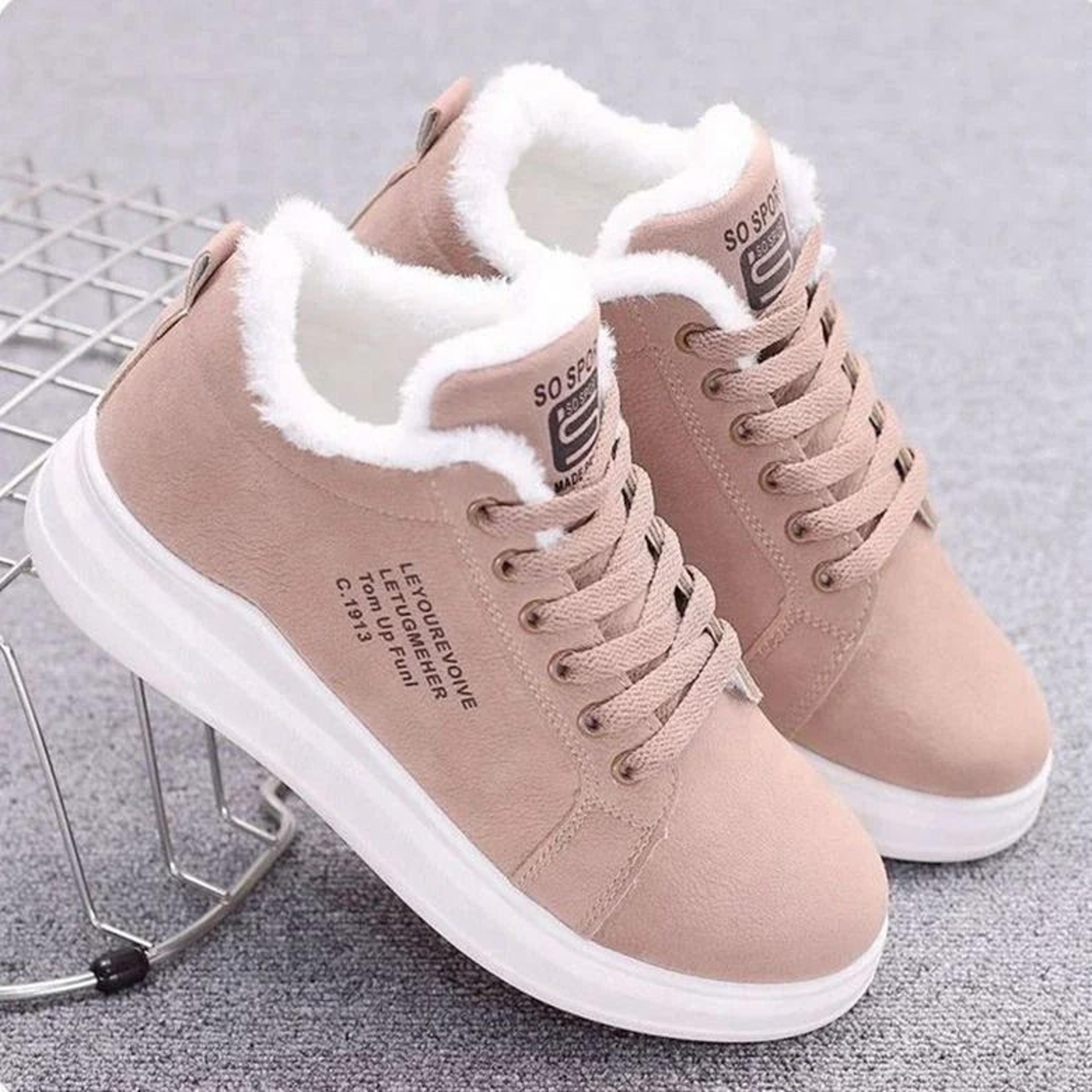 womens winter snow boots warm fur lined platform lace up shoes